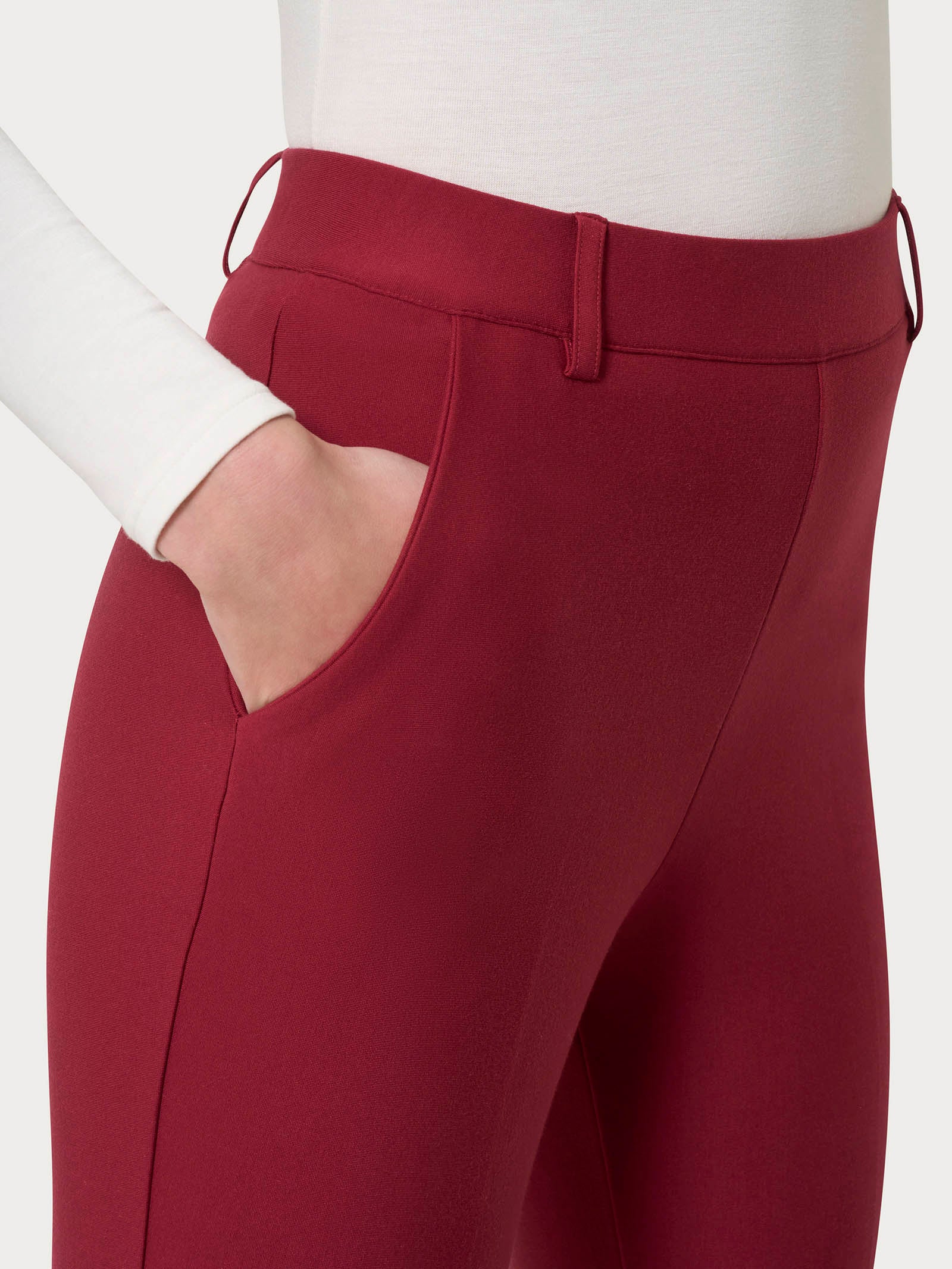 Pantalone chino slim con tasche in Compact - Tibetan Red - Image 3