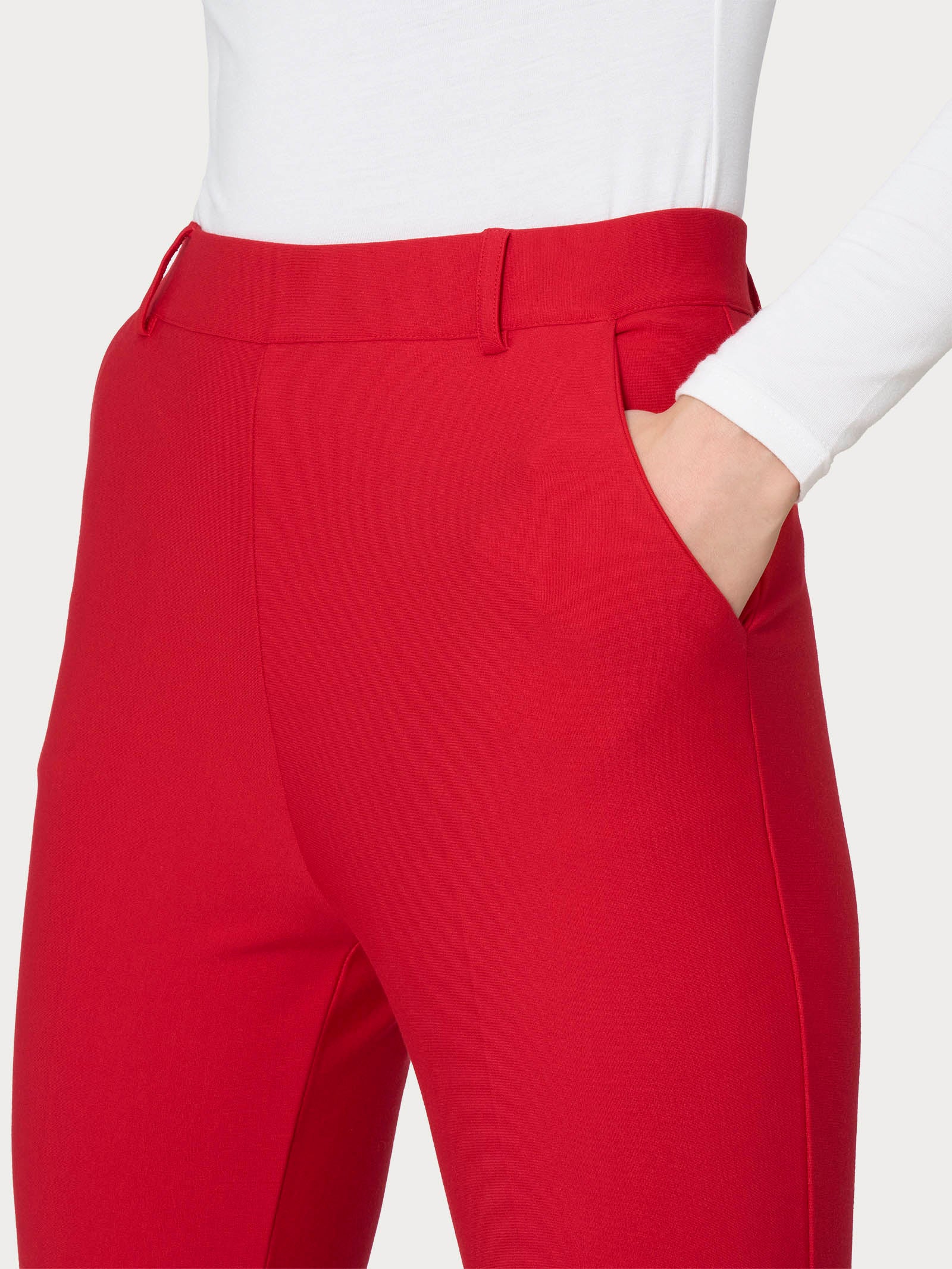 Pantalone chino slim con tasche in Compact - Salsa - Image 3
