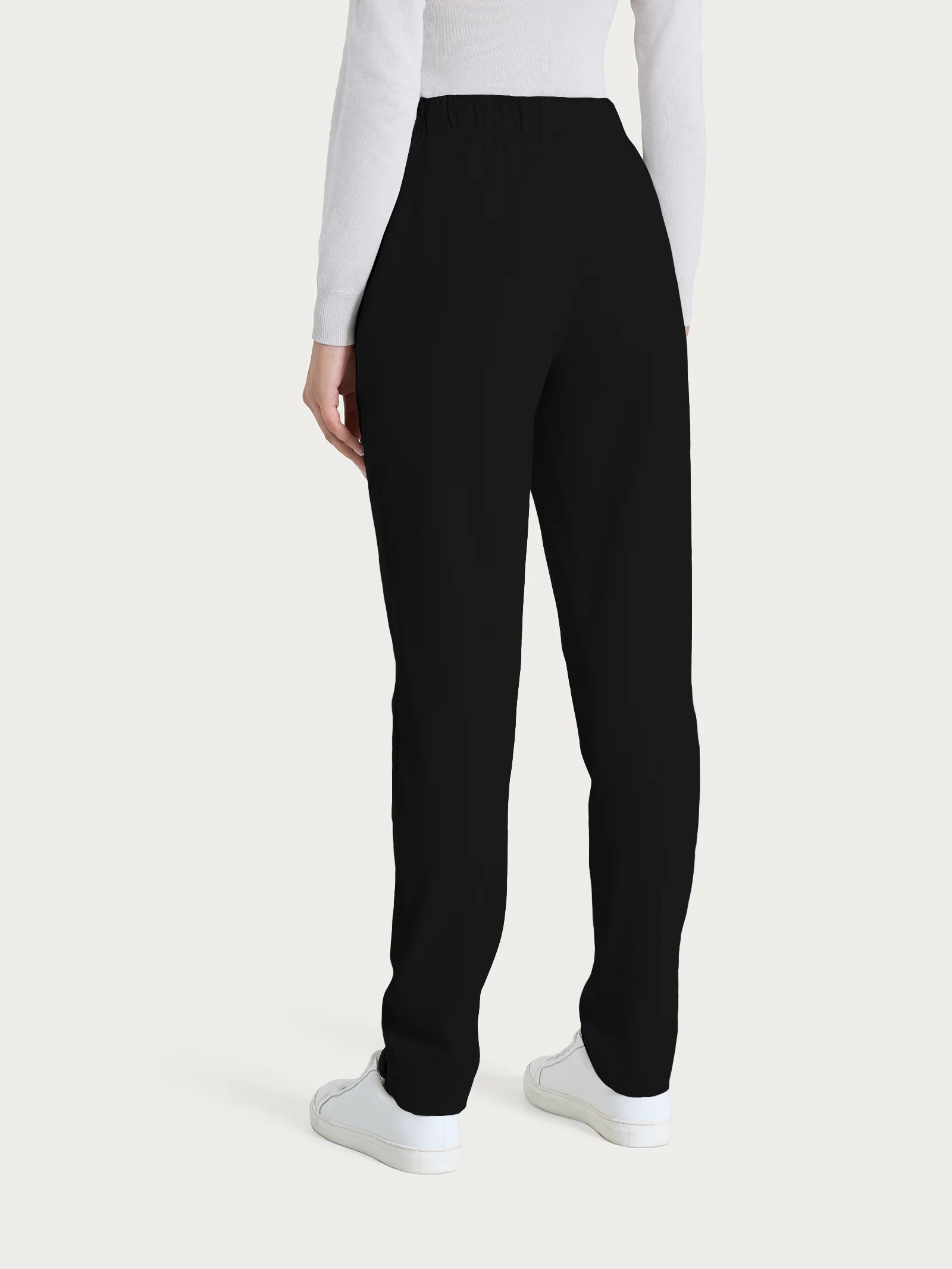 Pantalone chino slim con tasche in Flannel Twill - Nero - Image 2