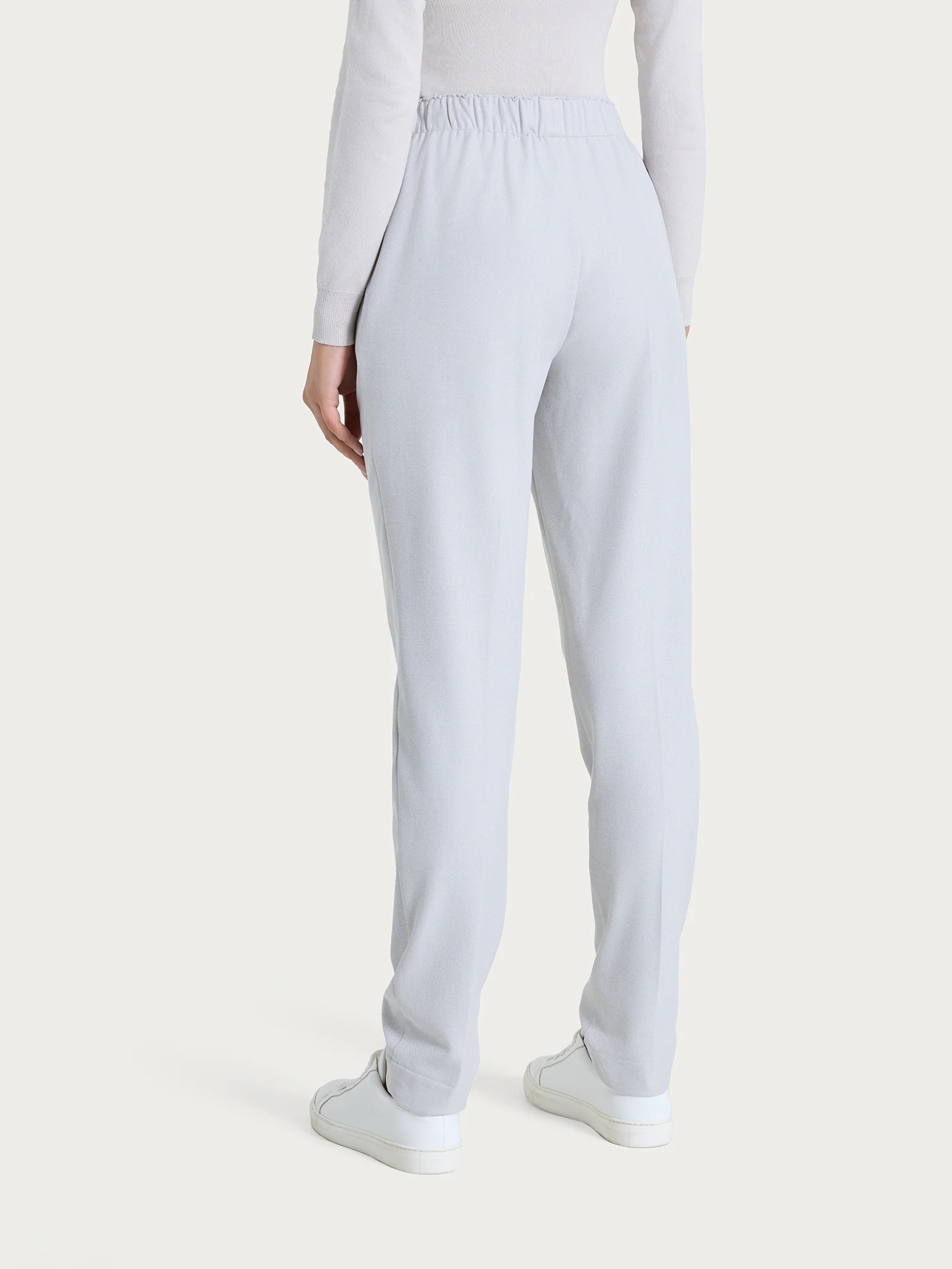 Pantalone chino slim con tasche in Flannel Twill - Ghiaia Mel. - Image 2