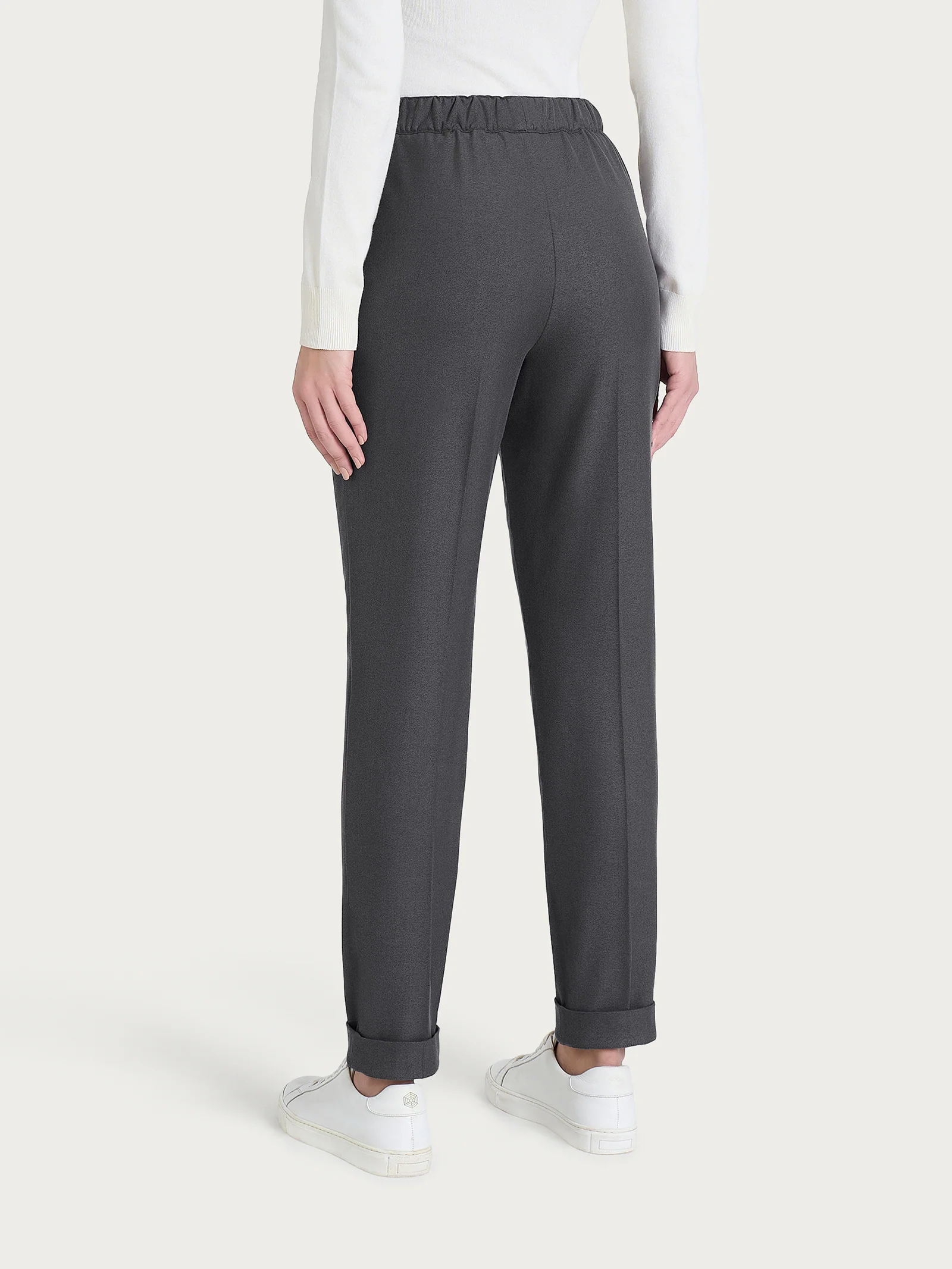 Pantalone chino slim con tasche in Flannel Twill - Ardesia Mel. - Image 4
