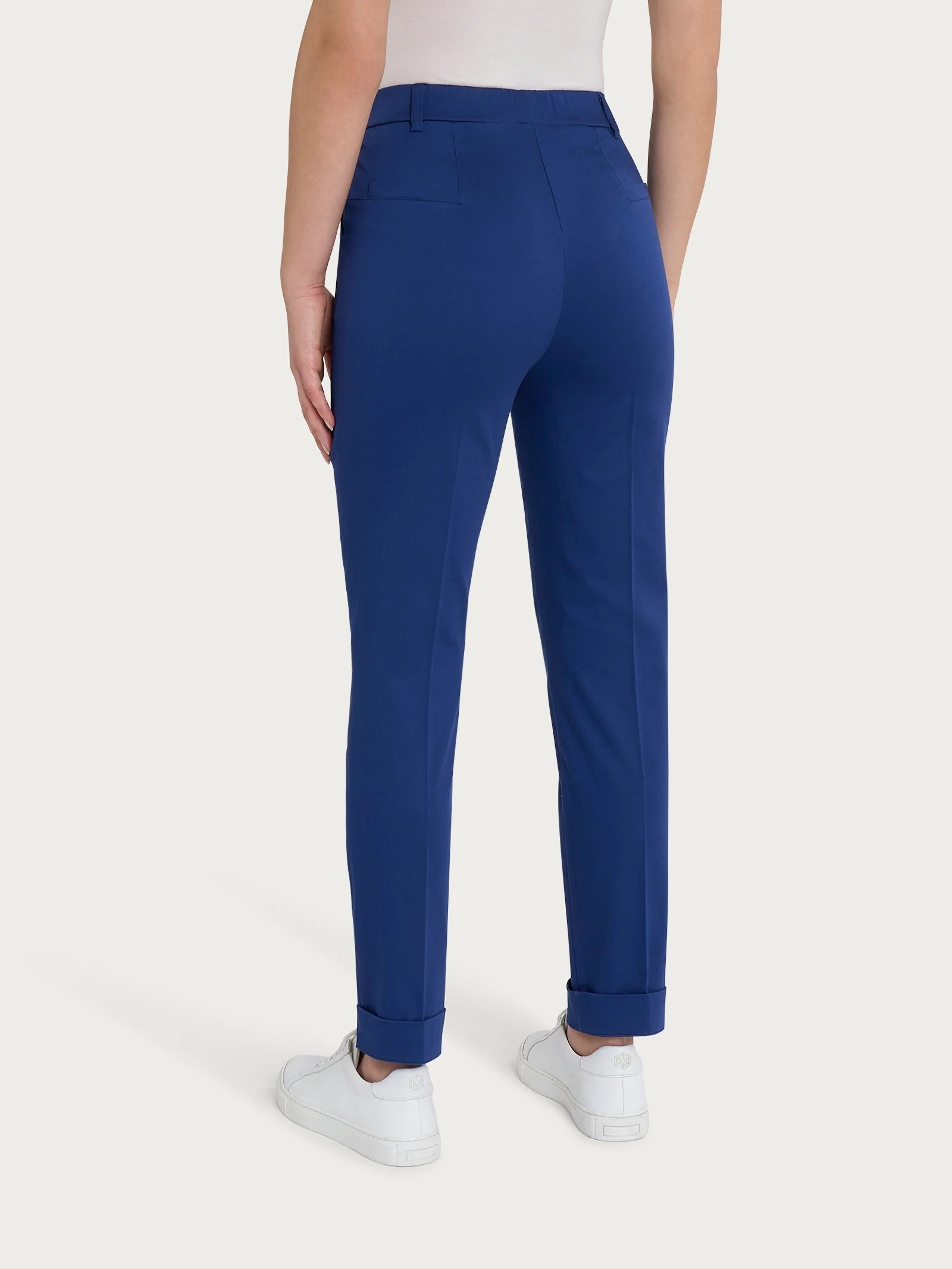 Pantalone chino slim con tasche in Satin Power - Blueberry - Image 2