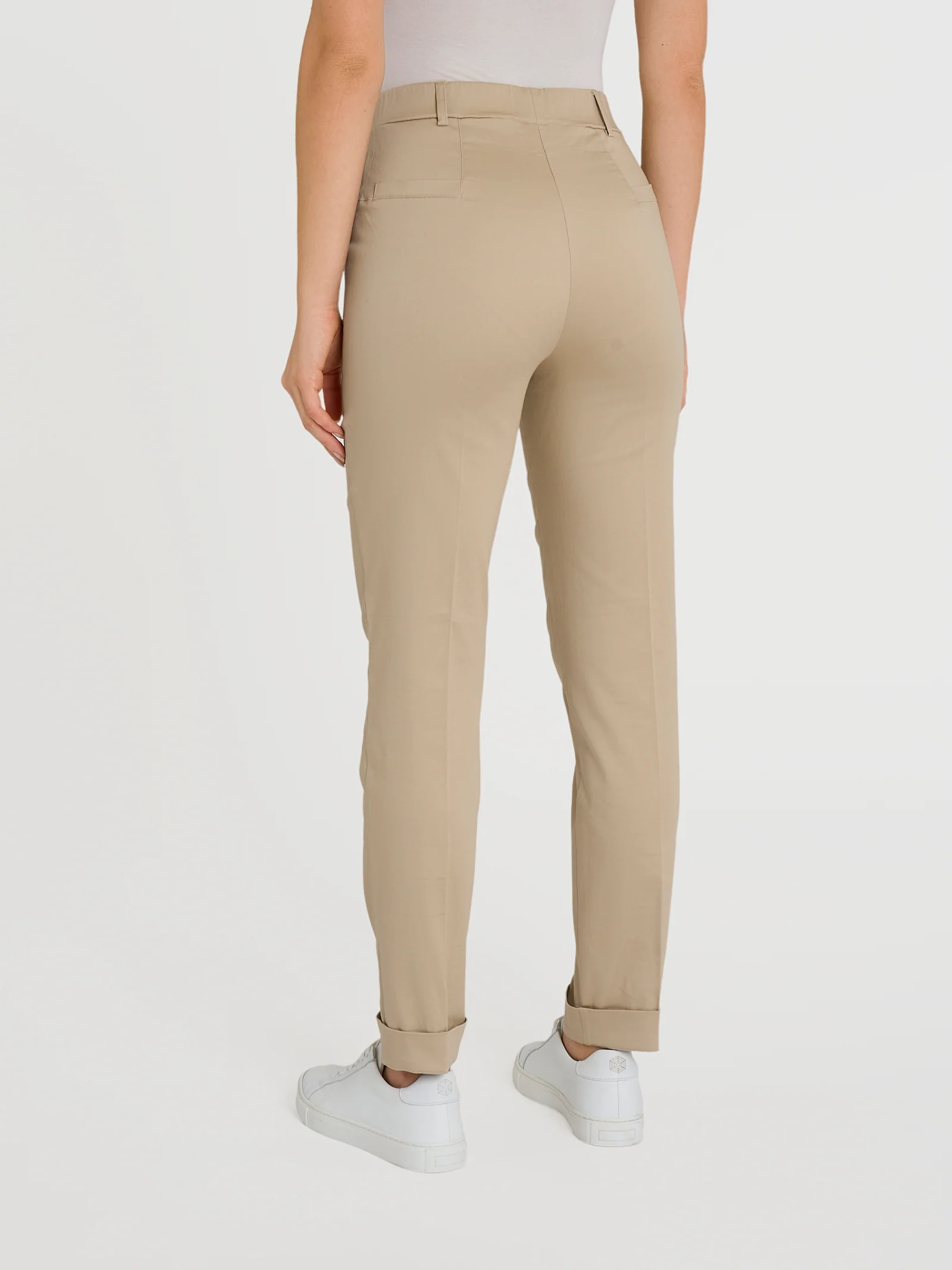 Pantalone chino slim con tasche in Satin Power - Irish Cream - Image 3