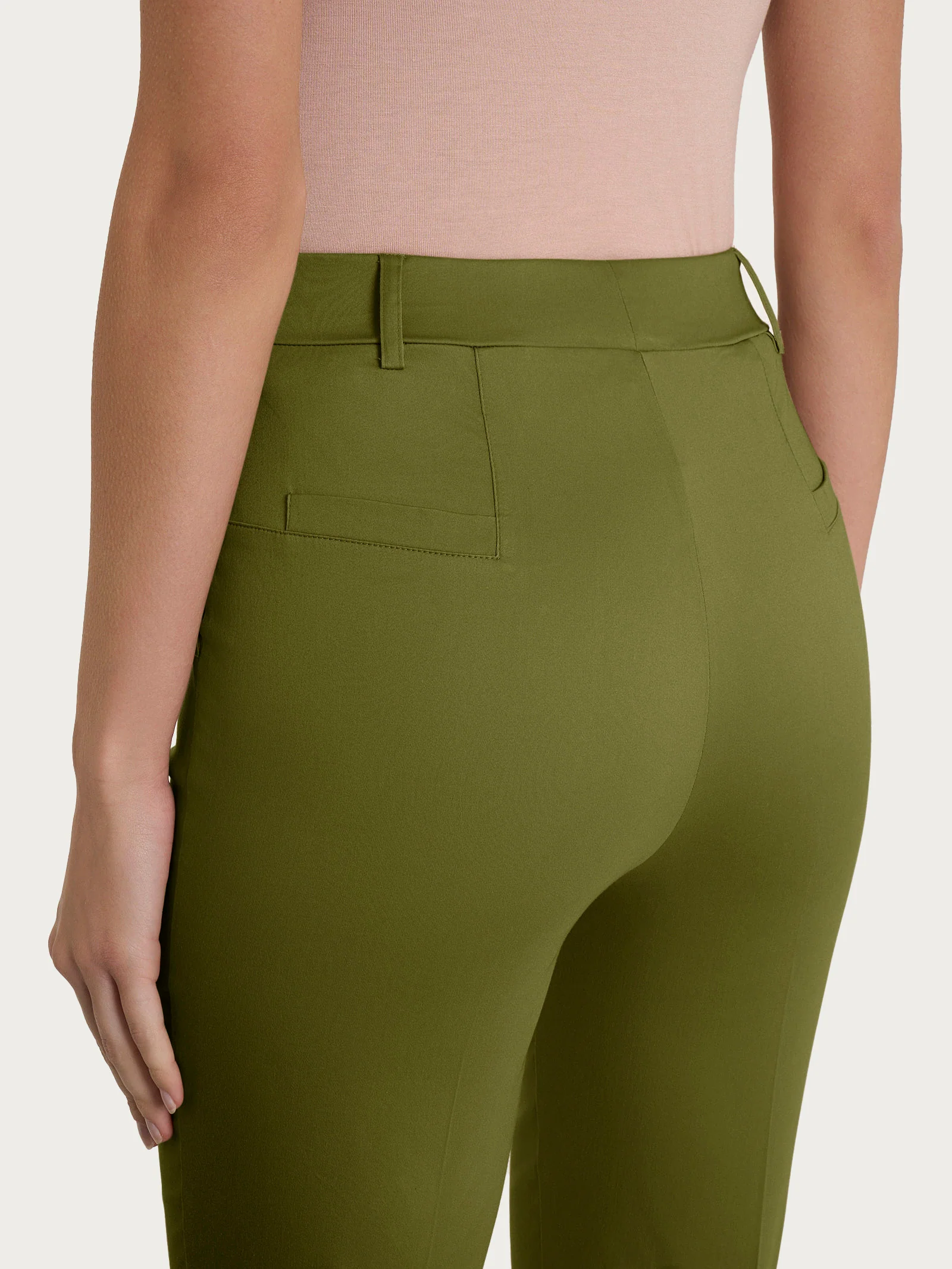 Pantalone chino slim con tasche in Satin Power - Sphagnum - Image 3