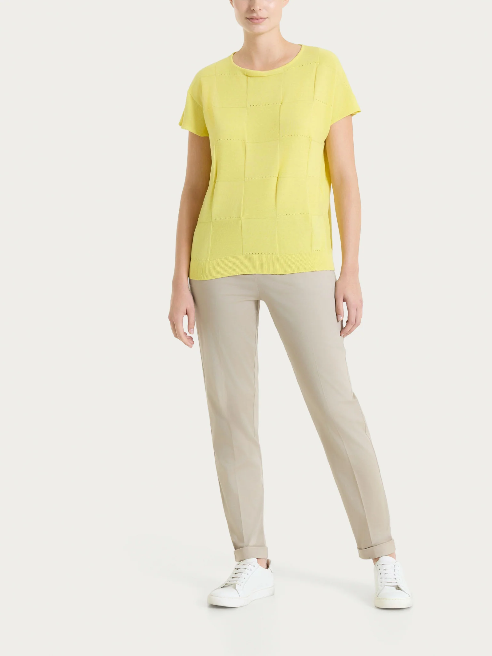 Pantalone chino slim con tasche in Satin Power - Crockery - Image 8