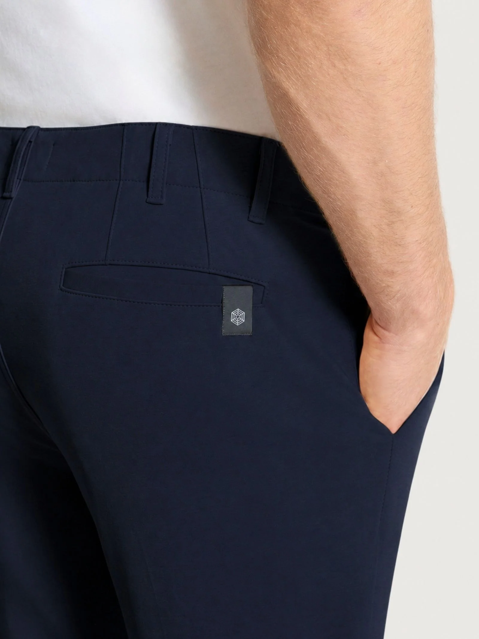 Pantalone con tasche america in Compact Light - Bleu - Image 2