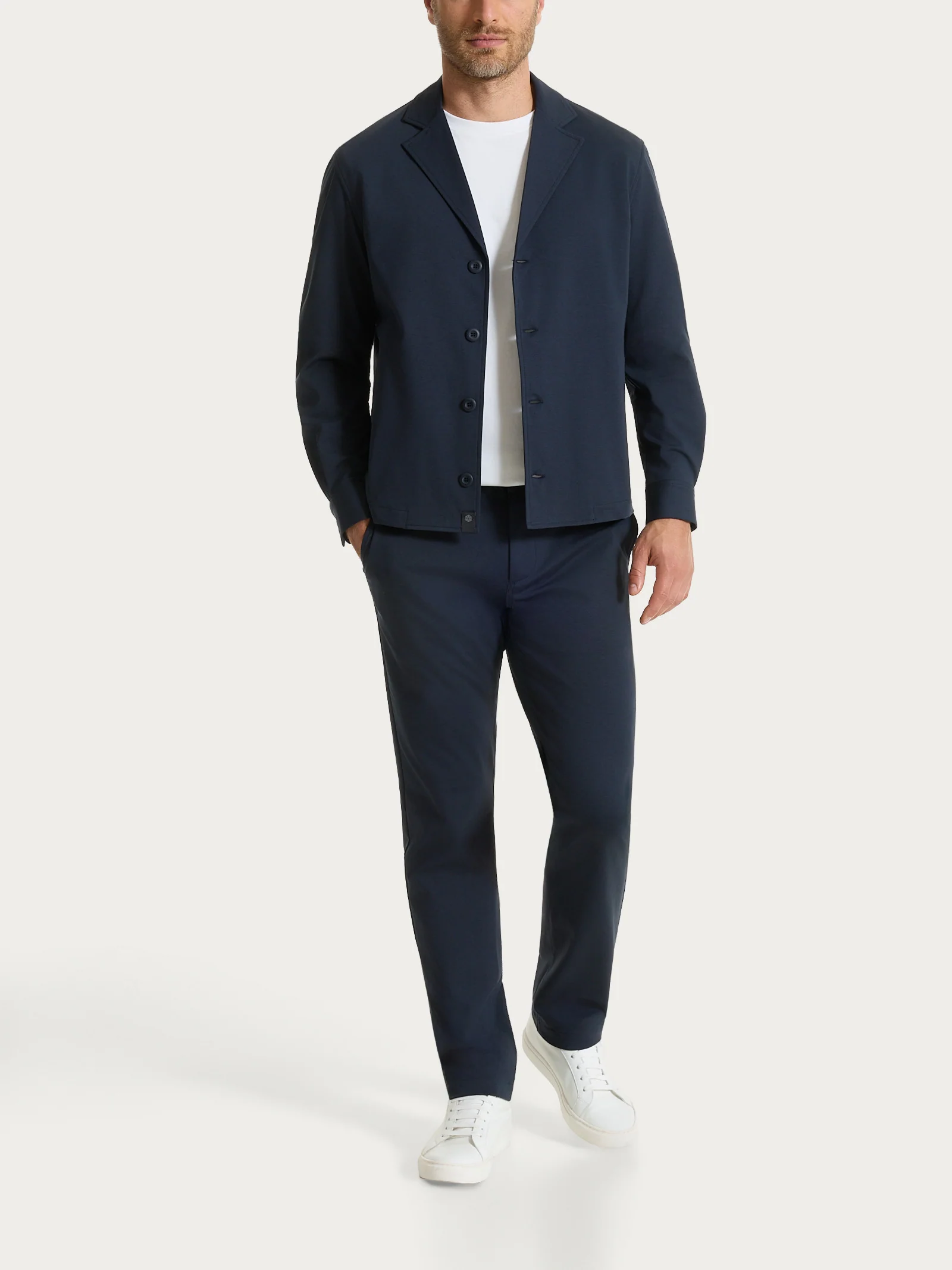Pantalone con tasche america in Compact Light - Bleu - Image 5