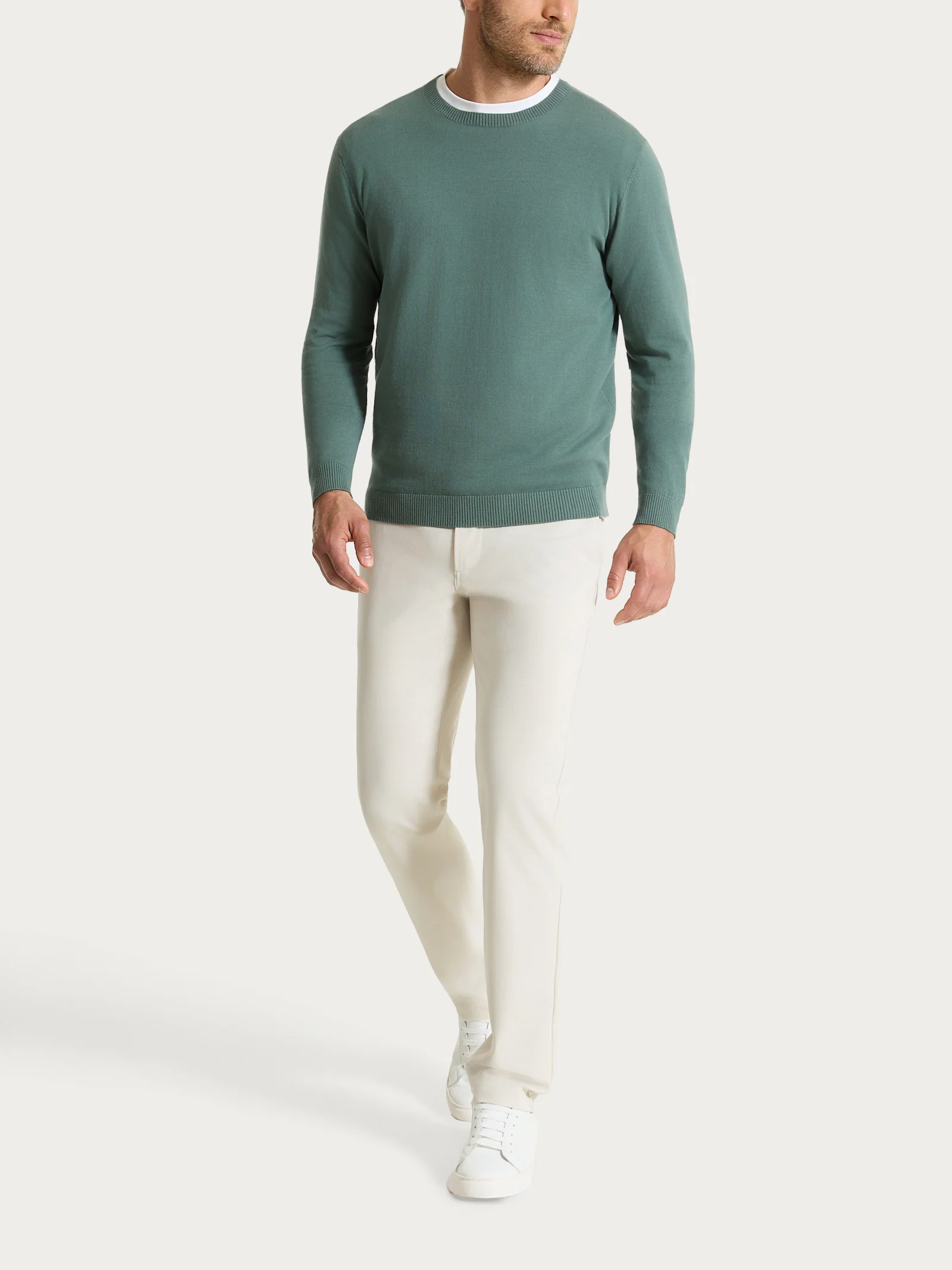 Pantalone con tasche america in Compact Light - Champignon - Image 5