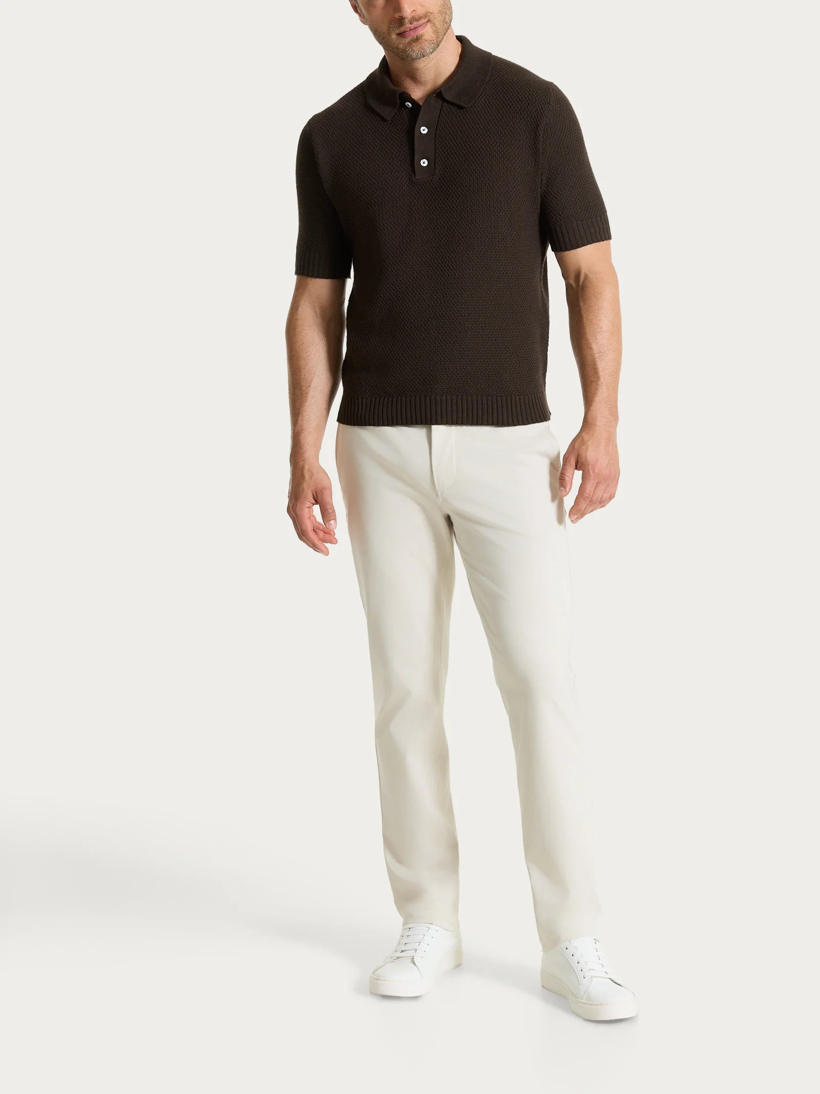Pantalone con tasche america in Compact Light - Champignon - Image 6