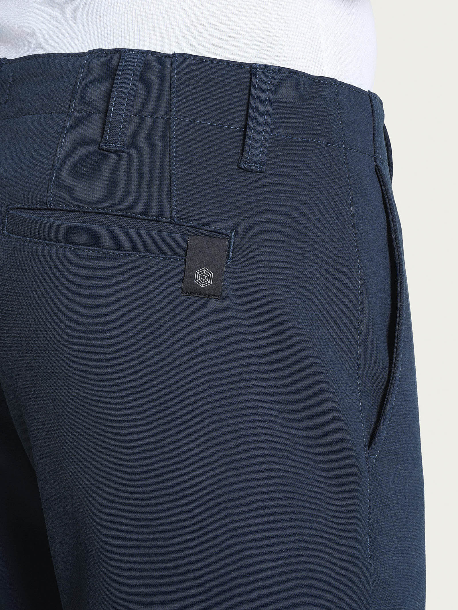 Pantalone con tasche america in Cotton Compact - Bleu - Image 3
