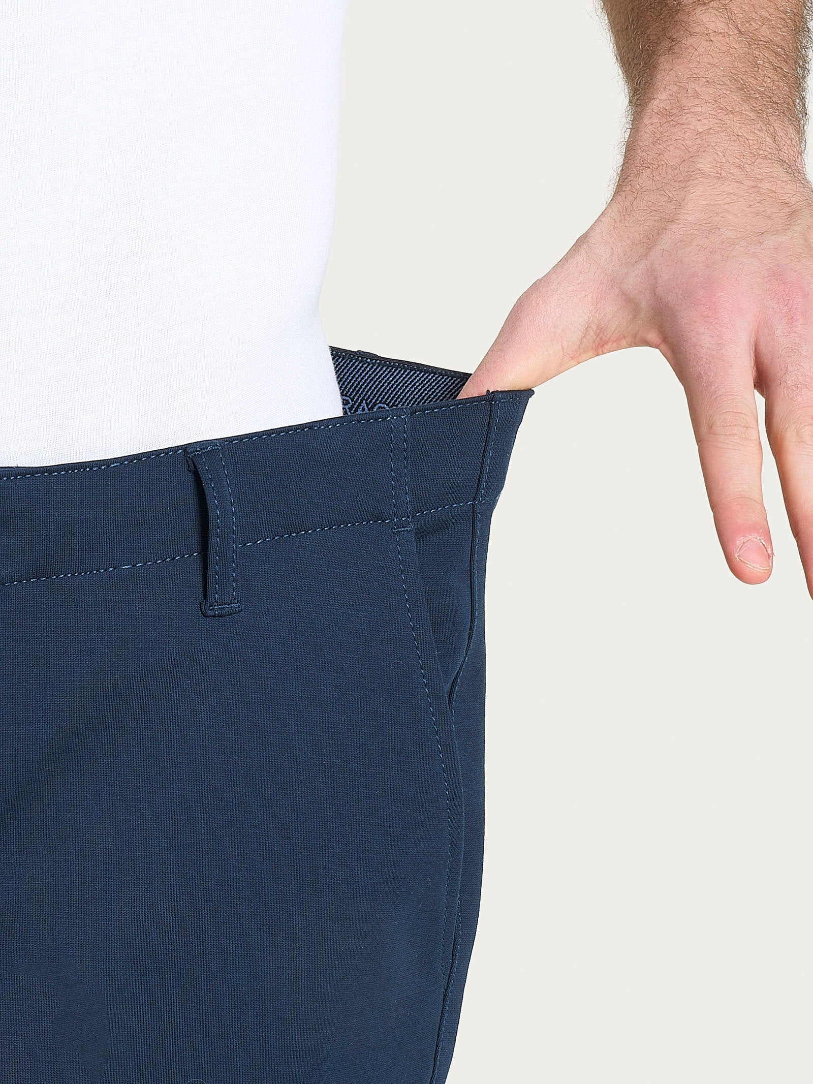 Pantalone con tasche america in Cotton Compact - Bleu - Image 5