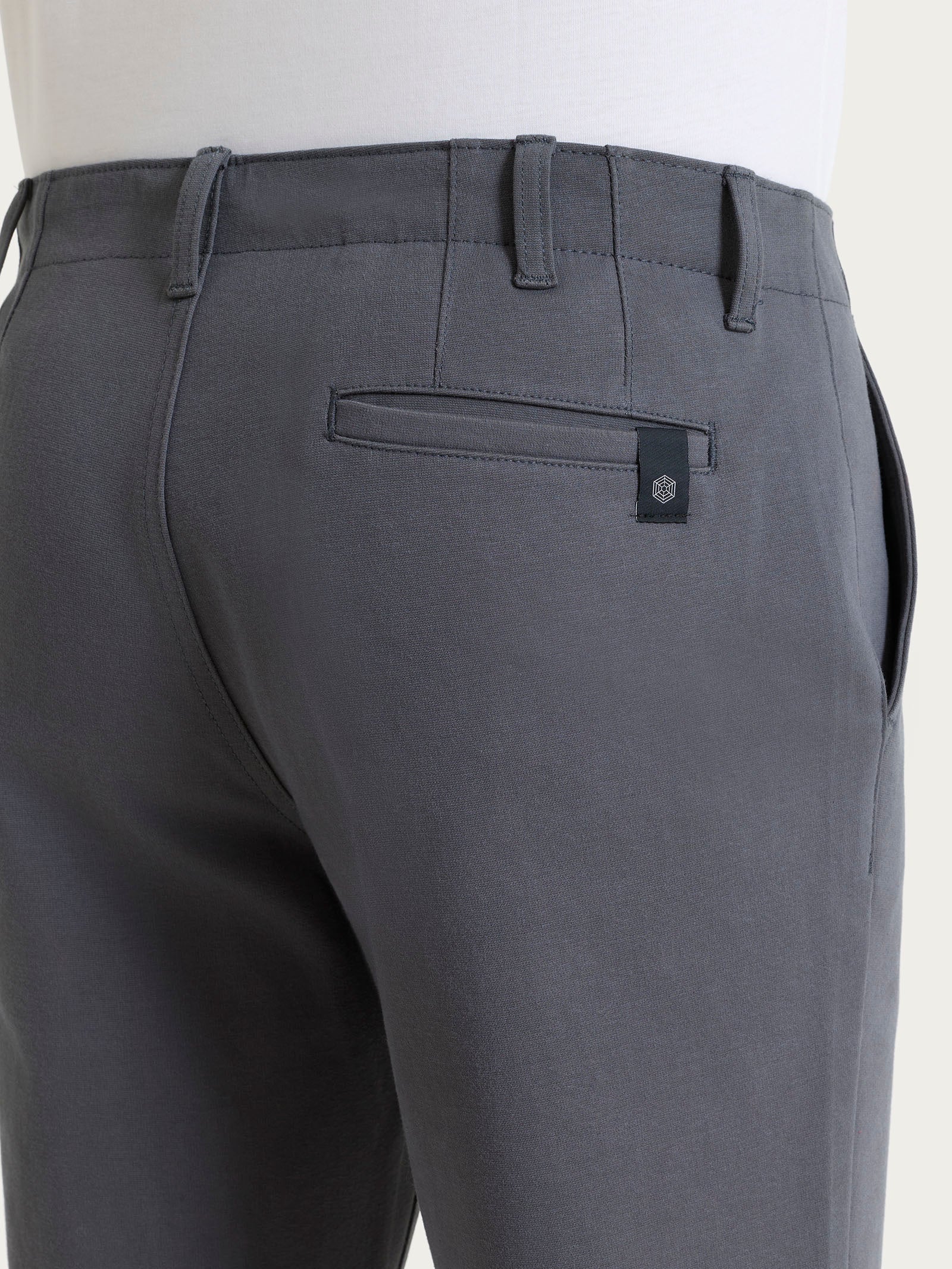 Pantalone con tasche america in Cotton Compact - Dark Shadow - Image 3