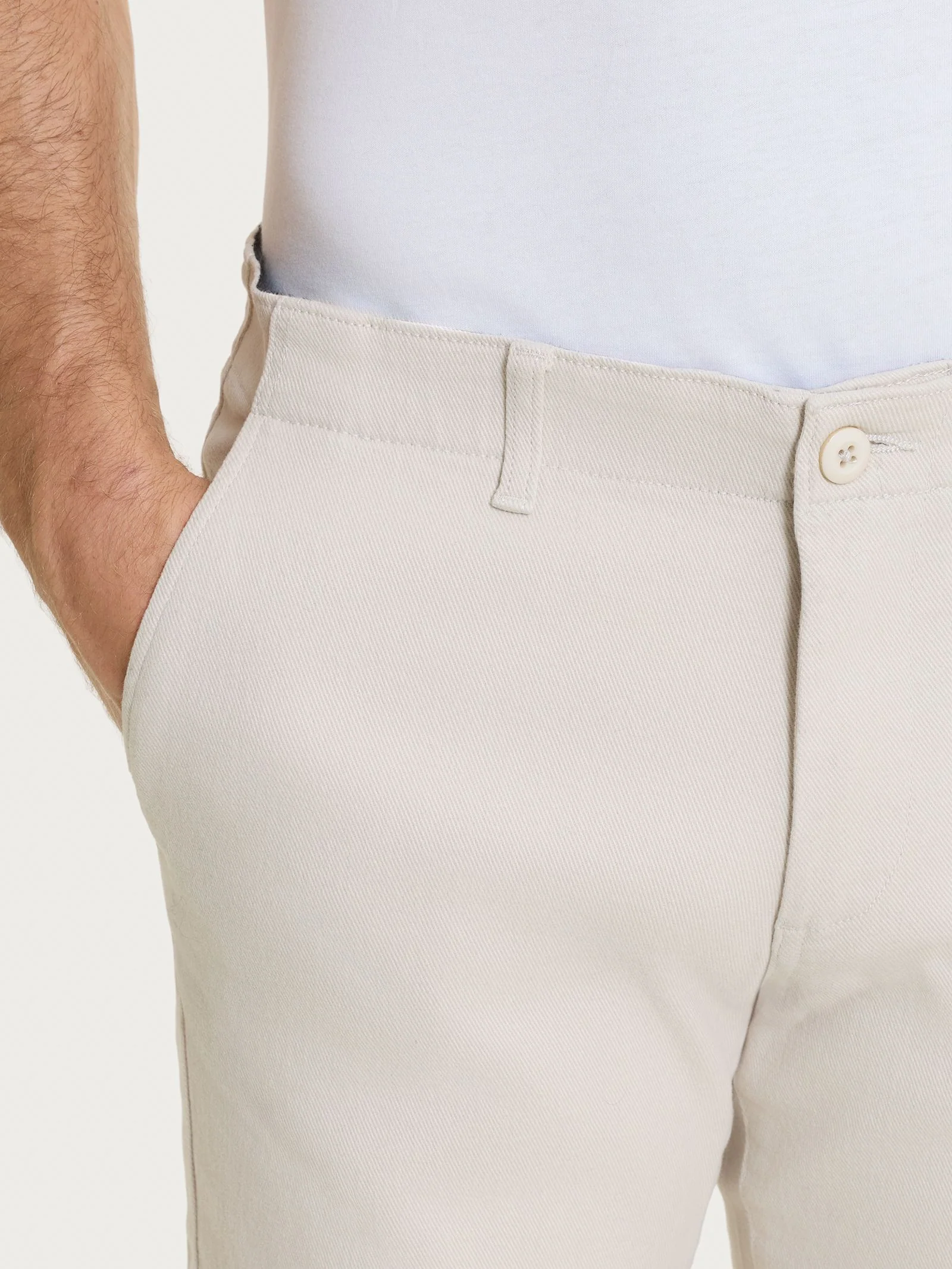 Pantalone con tasche america in Raw Twill di Cotone - Champignon - Image 4