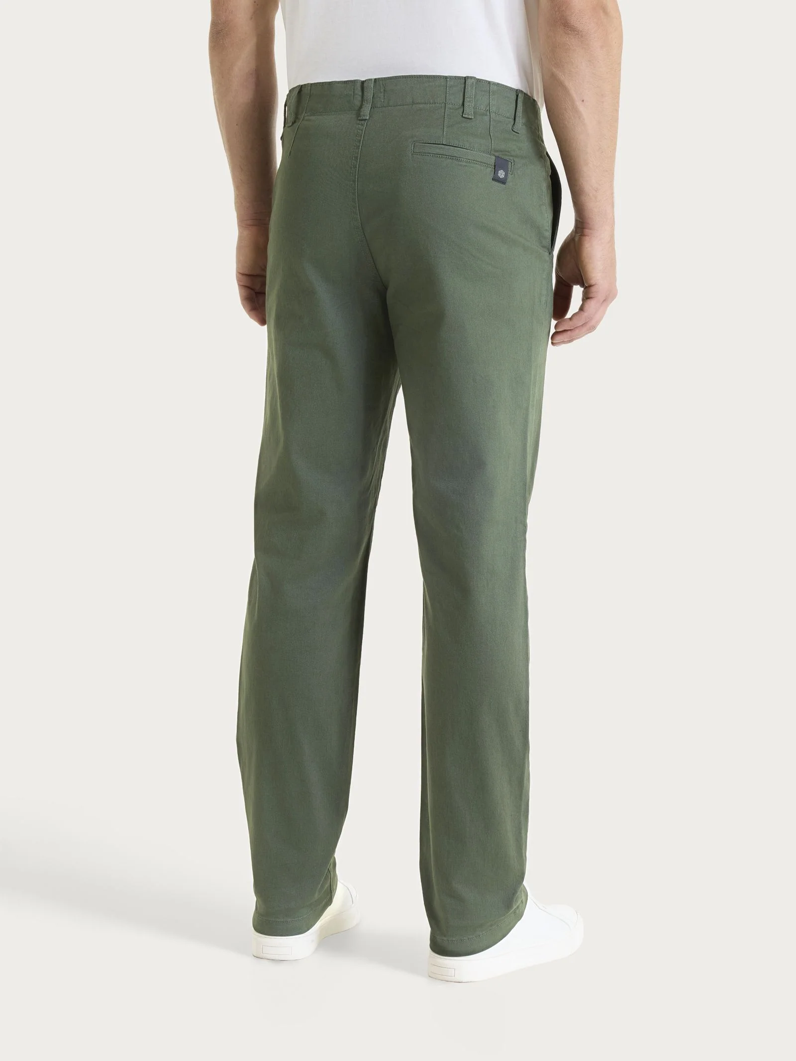 Pantalone con tasche america in Raw Twill di Cotone - Deep Lichen Green - Image 2