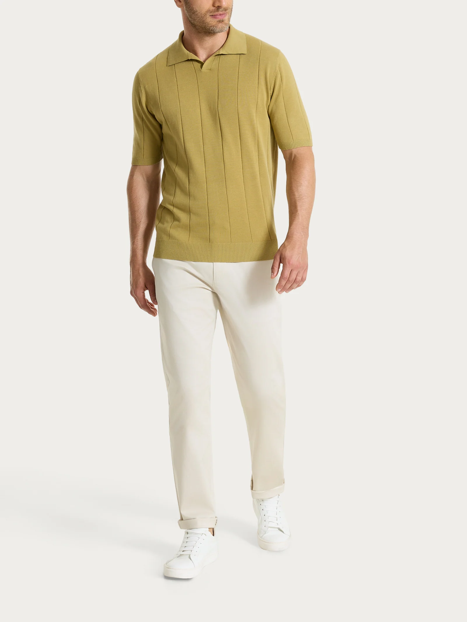 Pantalone con tasche america in Satin Power  - Champignon - Image 6