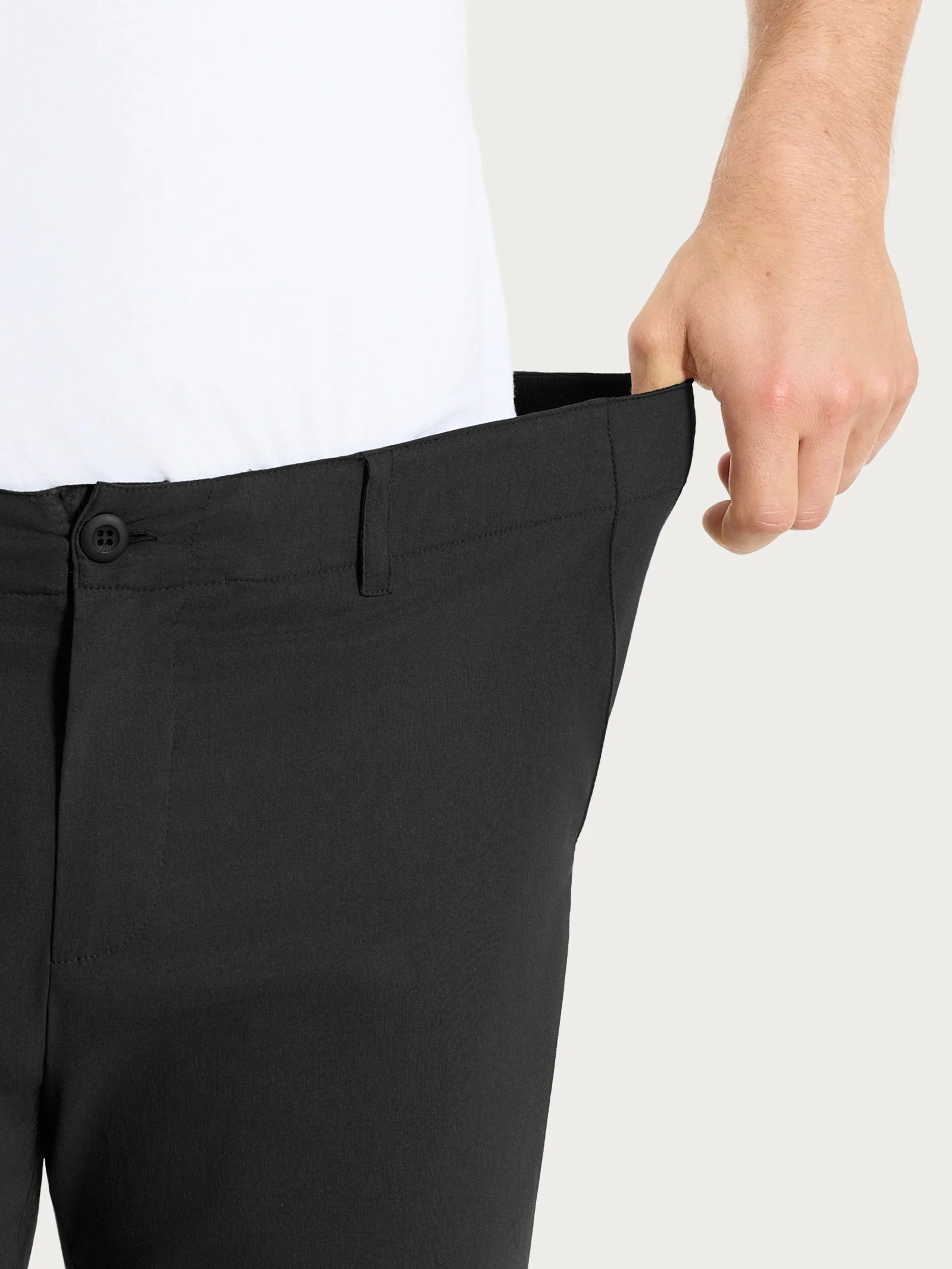 Pantalone con tasche america in Super Fresh - Nero - Image 3