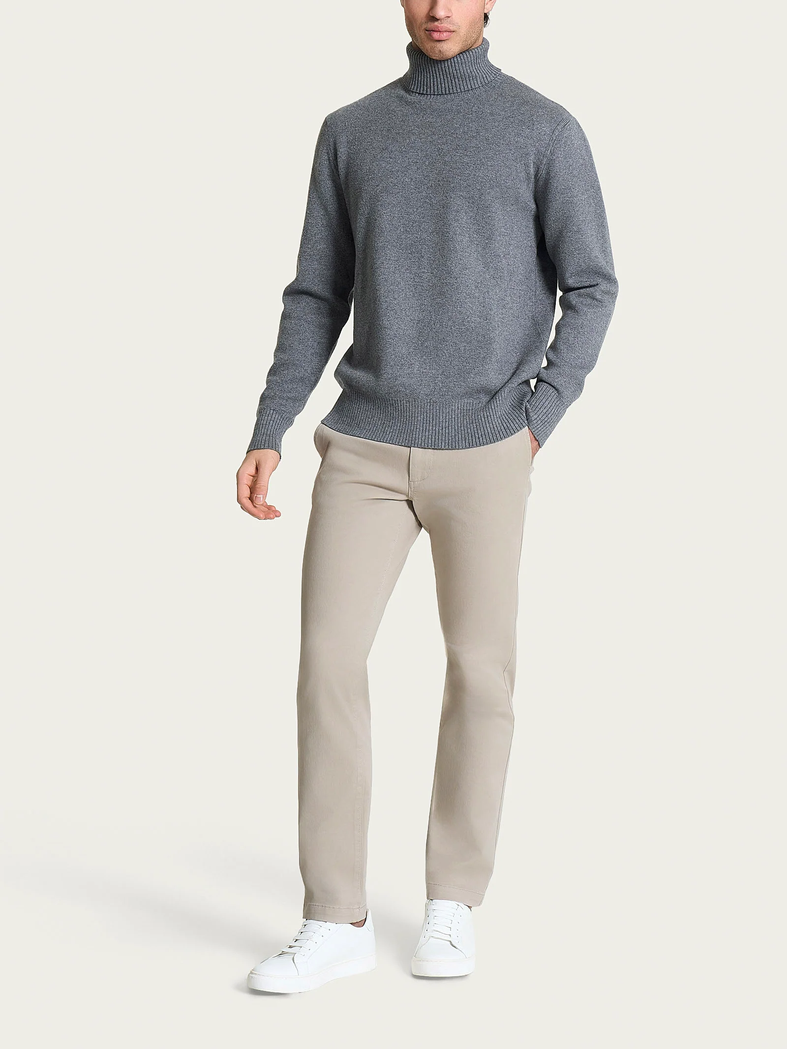 Pantalone con tasche america in Twill Eco Cotton - String - Image 4
