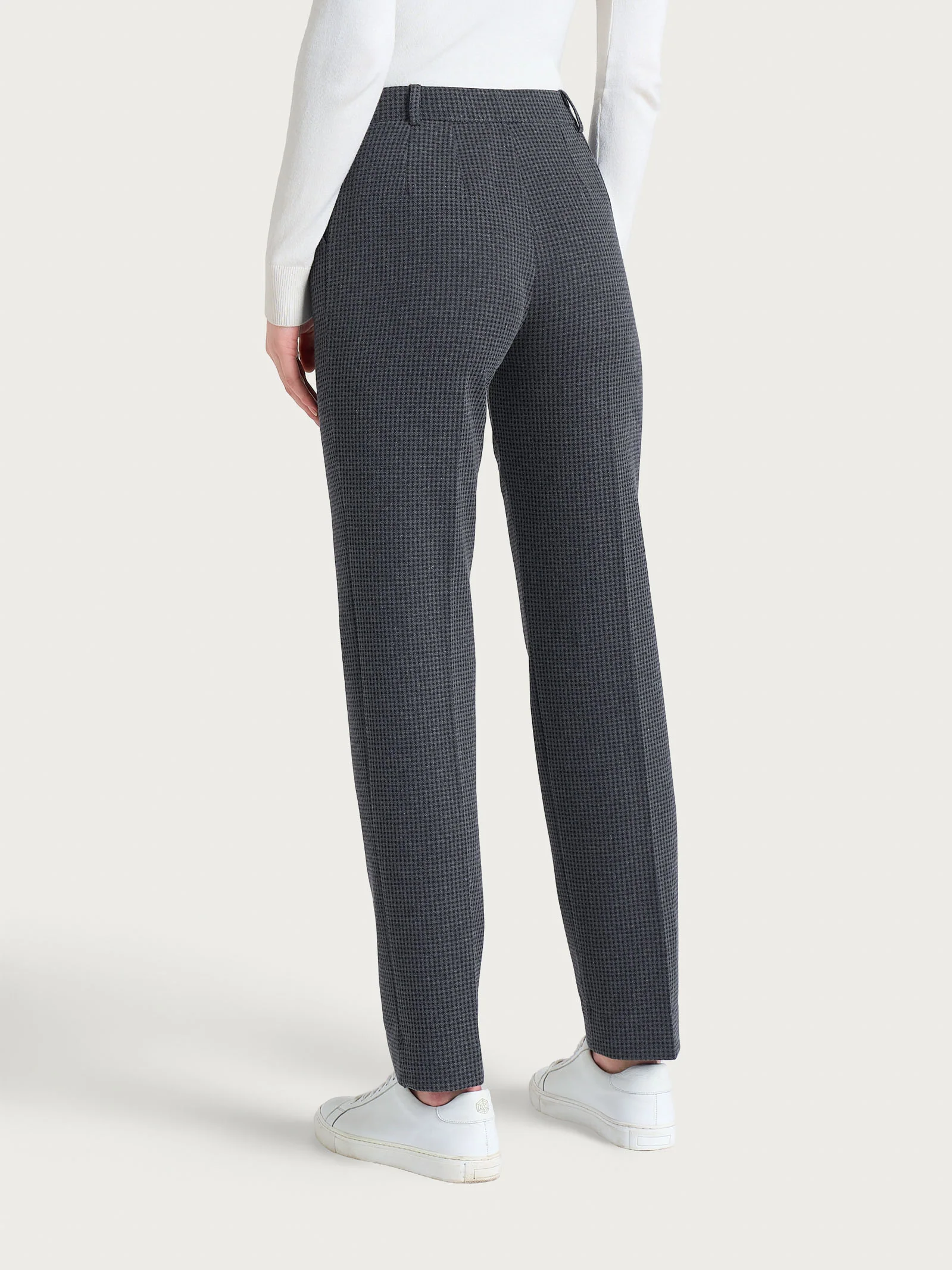Pantalone dritto con tasche e micro check in Eco Jacquard  - Fant.Ardesia Mel. - Image 2