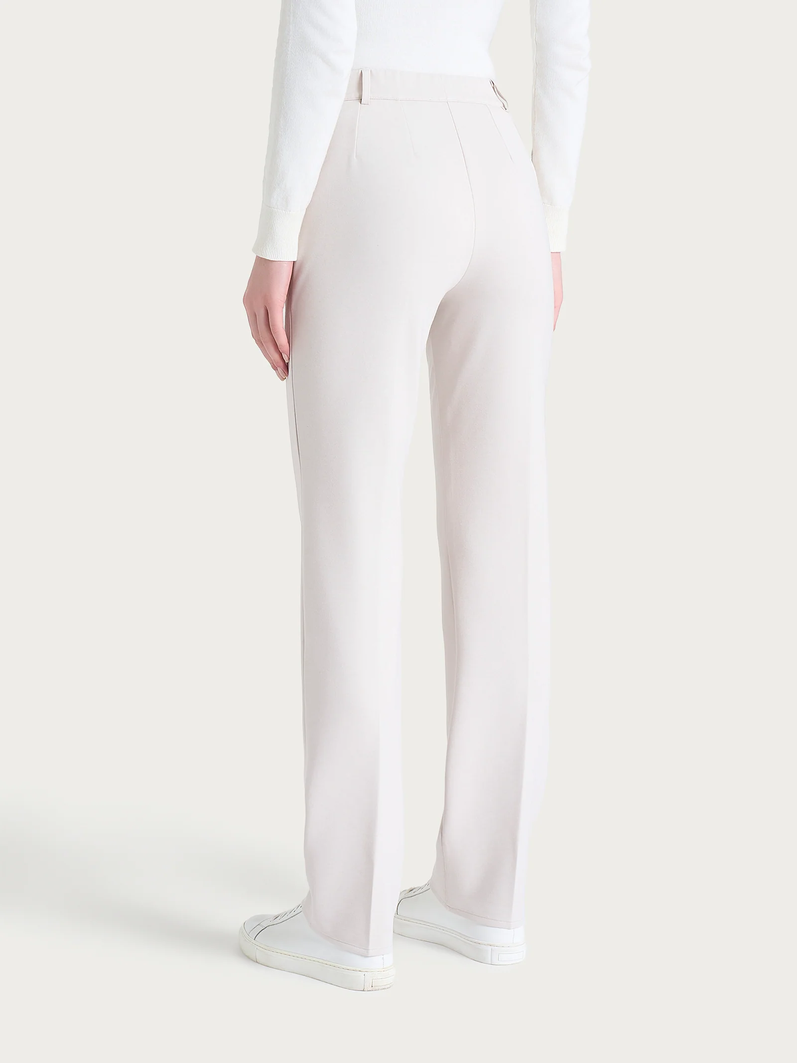 Pantalone dritto con tasche in Cashmere Compact - Champignon - Image 4