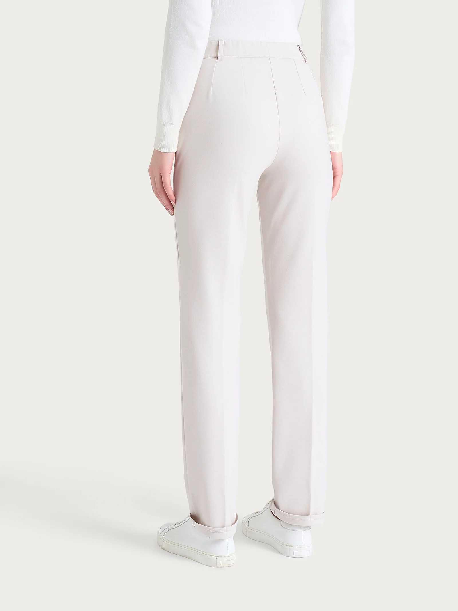 Pantalone dritto con tasche in Cashmere Compact - Champignon - Image 5