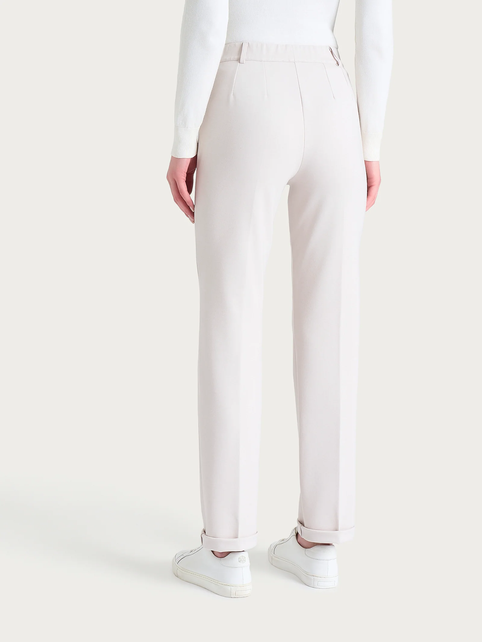 Pantalone dritto con tasche in Cashmere Compact - Champignon - Image 6