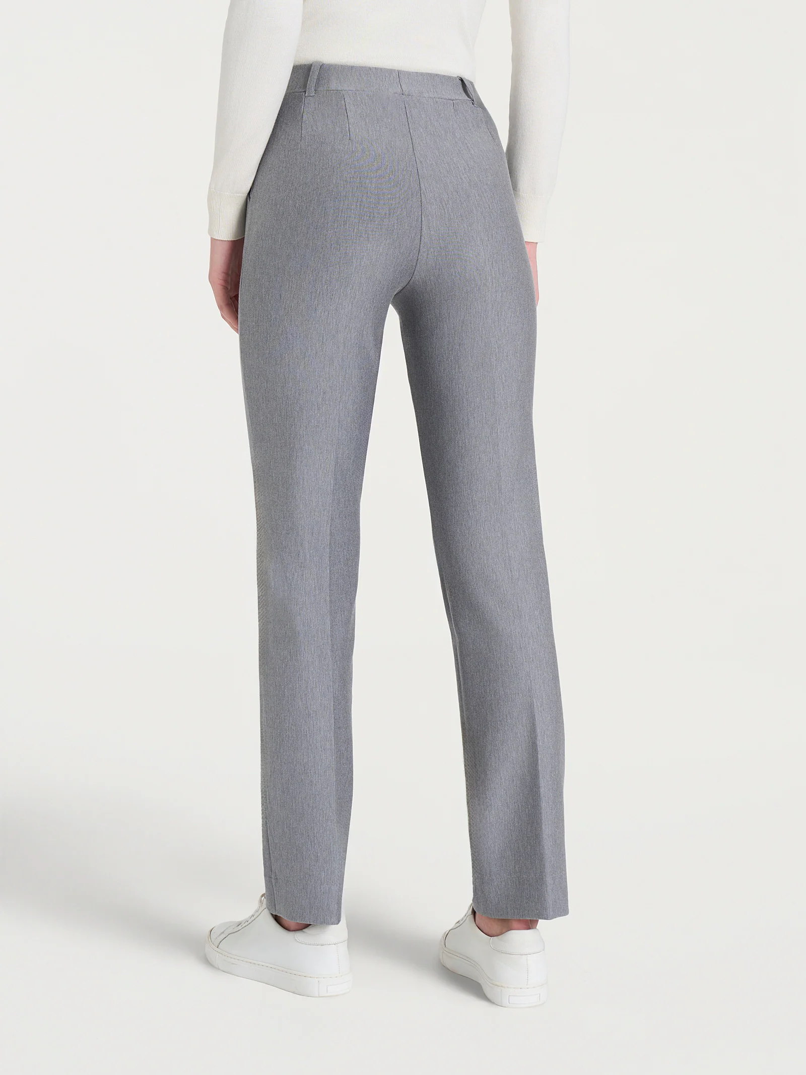 Pantalone dritto con tasche in Compact - Grigio Mel. - Image 2