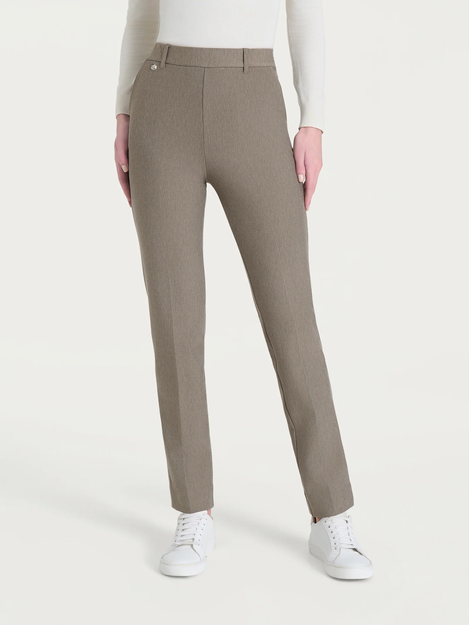 Pantalone dritto con tasche in Compact - Glace' Mel. - Image 4