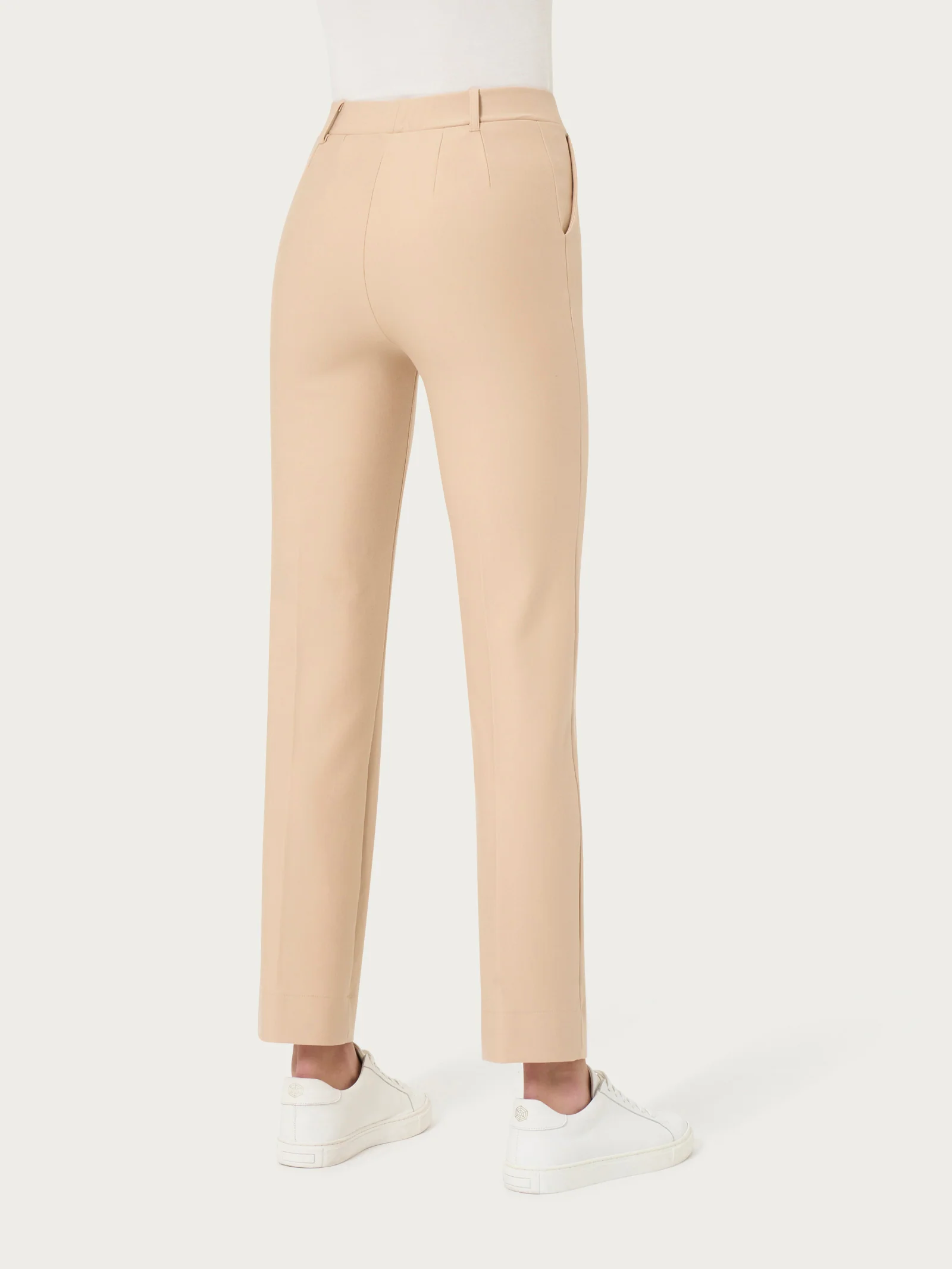 Pantalone dritto con tasche in Compact - Irish Cream - Image 2