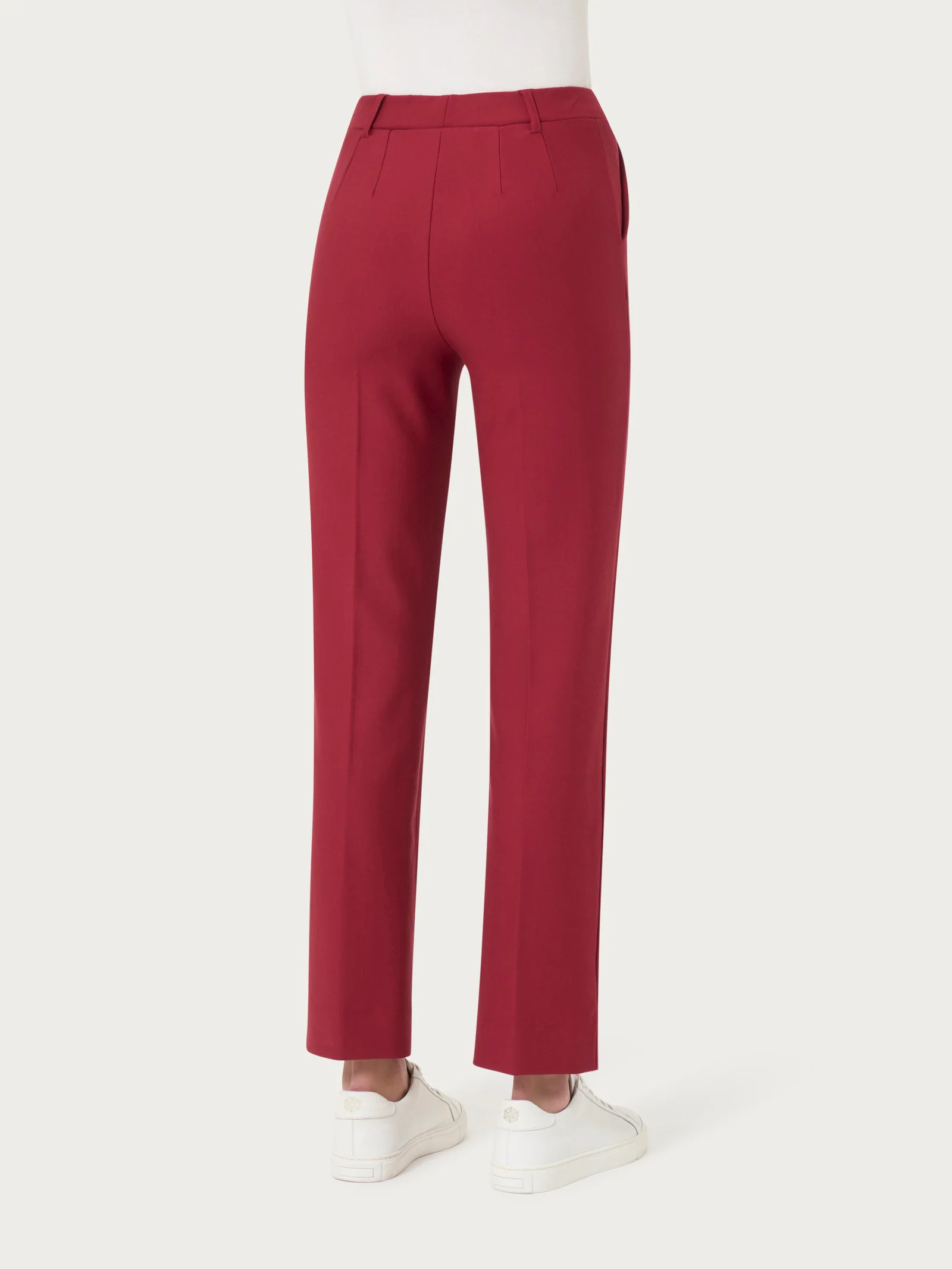 Pantalone dritto con tasche in Compact - Tibetan Red - Image 2