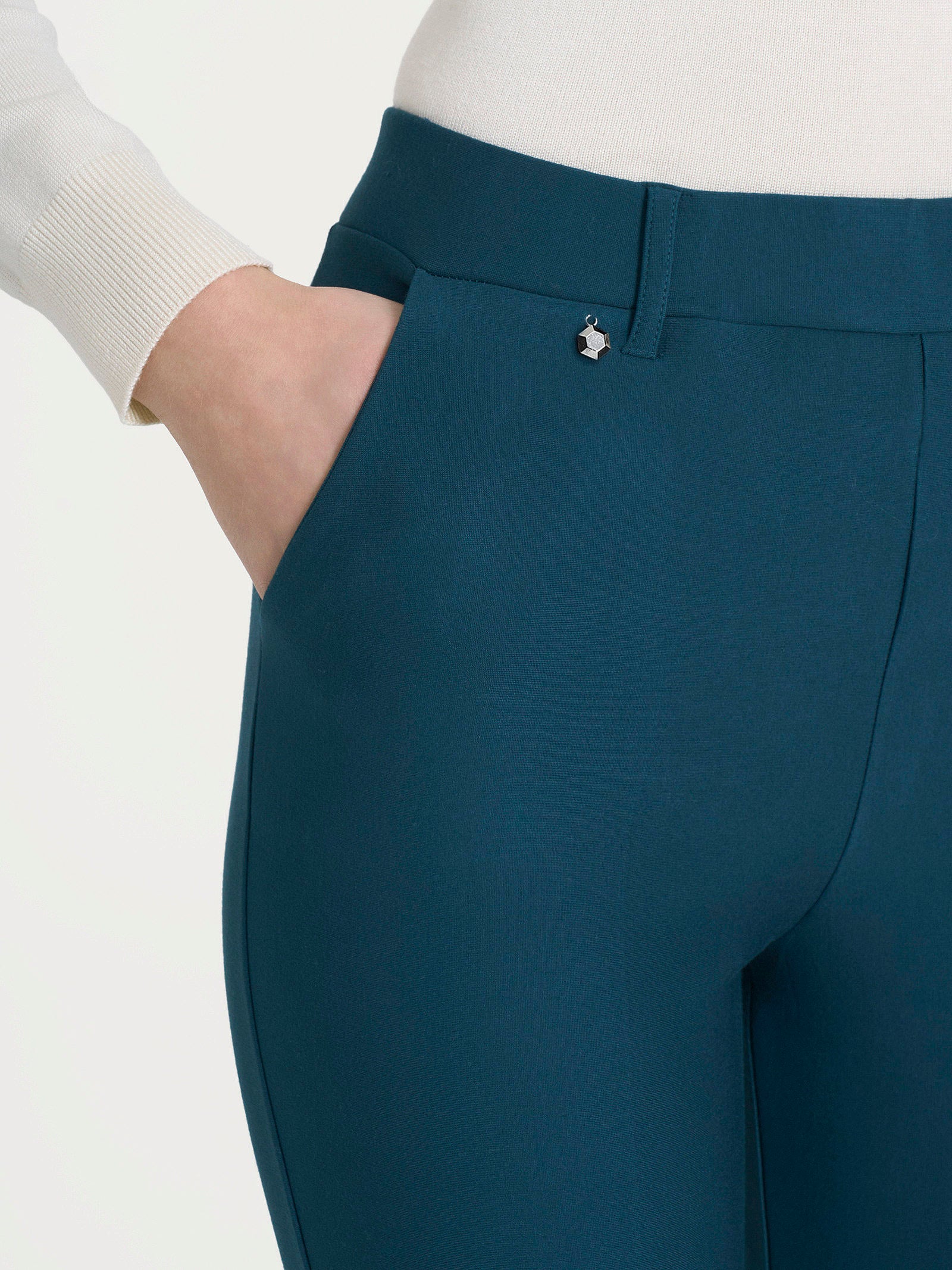 Pantalone dritto con tasche in Compact - Reflecting Pond - Image 3