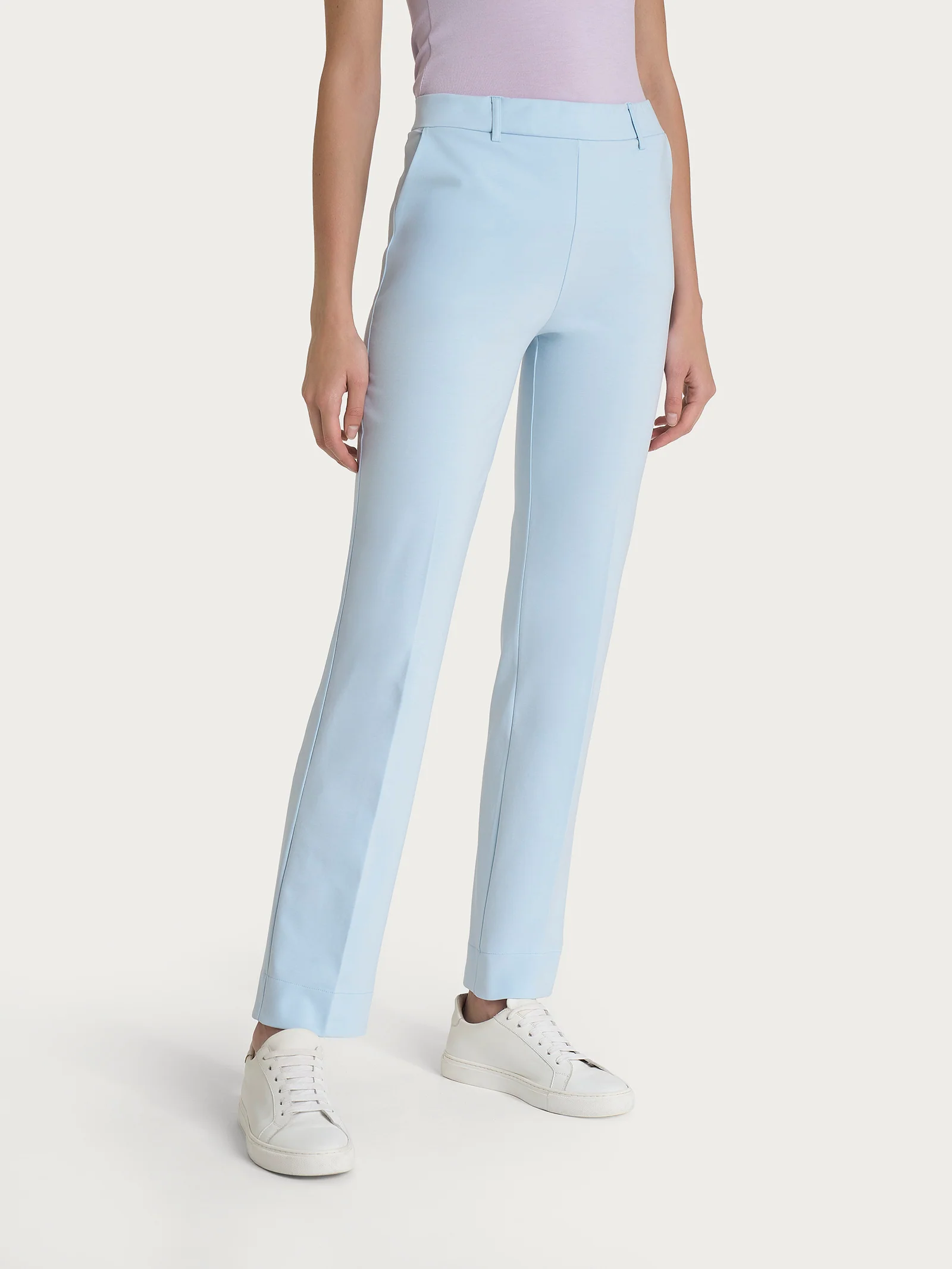 Pantalone dritto con tasche in Compact Light - Skyway