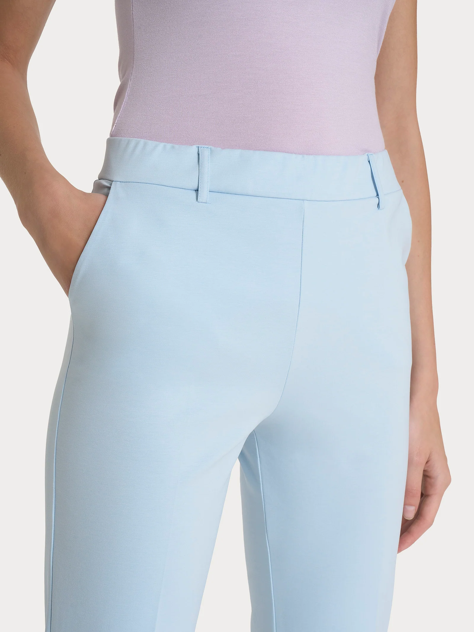 Pantalone dritto con tasche in Compact Light - Skyway - Image 3