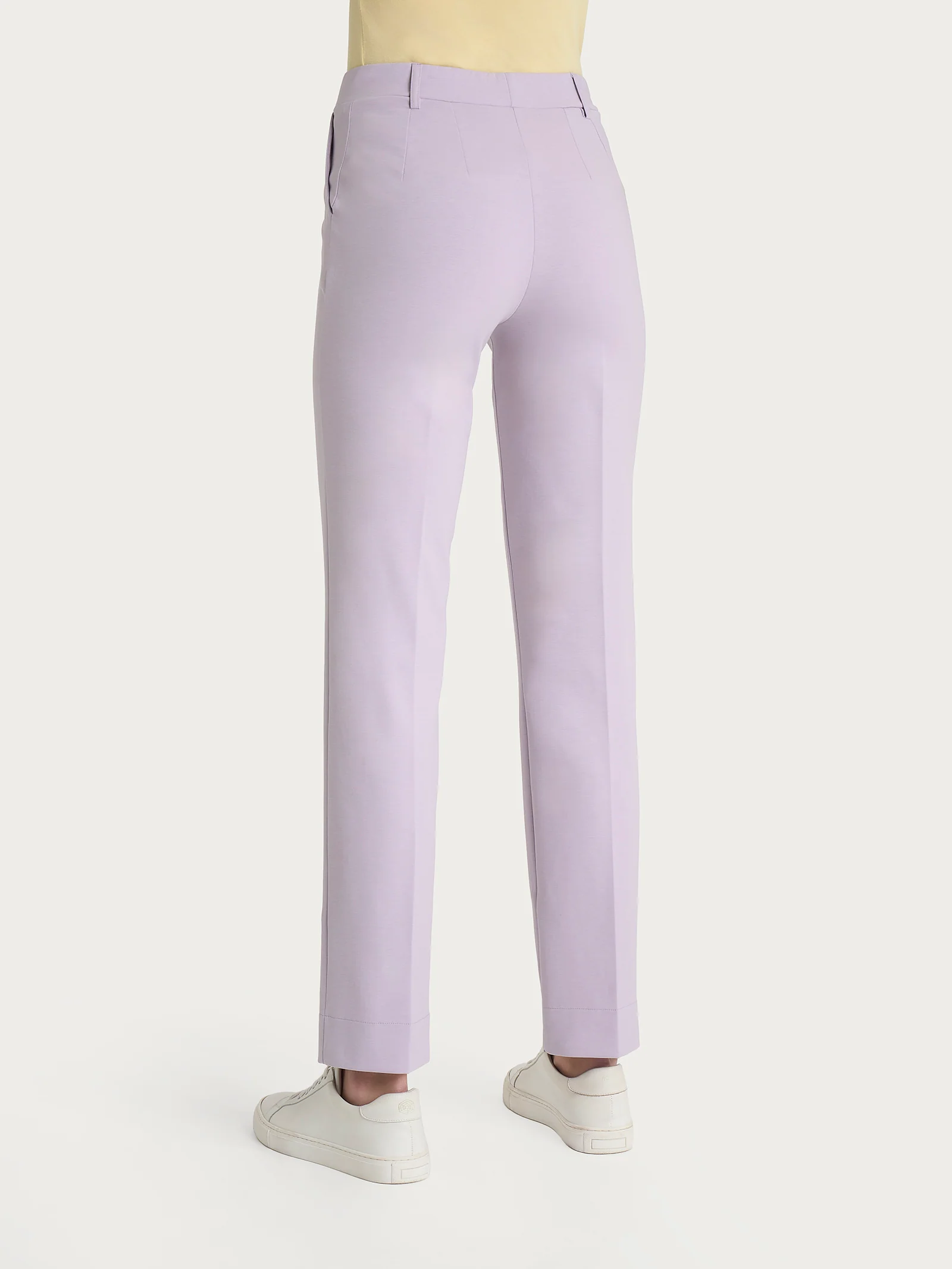 Pantalone dritto con tasche in Compact Light - Thistle - Image 2