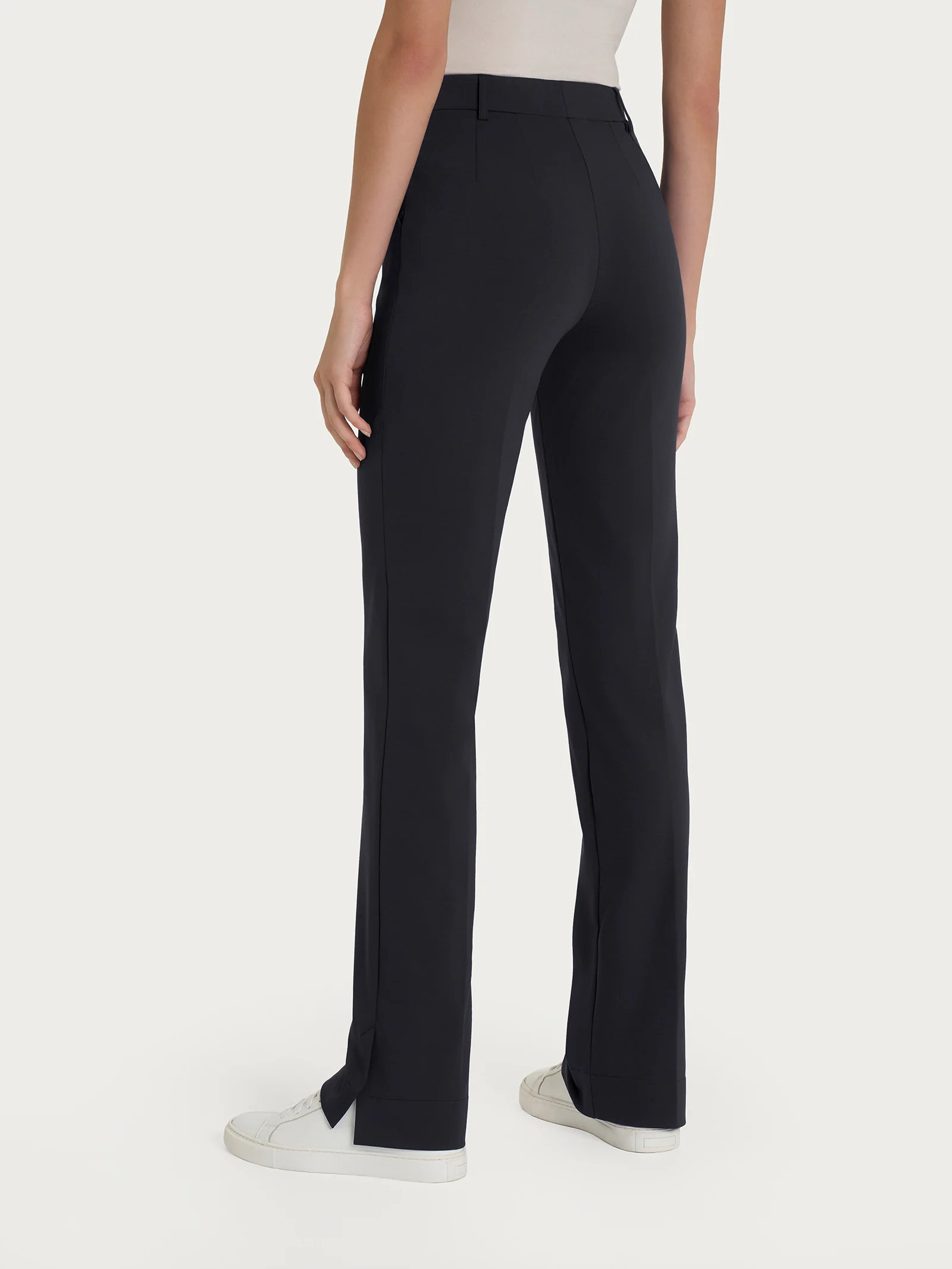 Pantalone dritto con tasche in Compact Light - Nero - Image 2