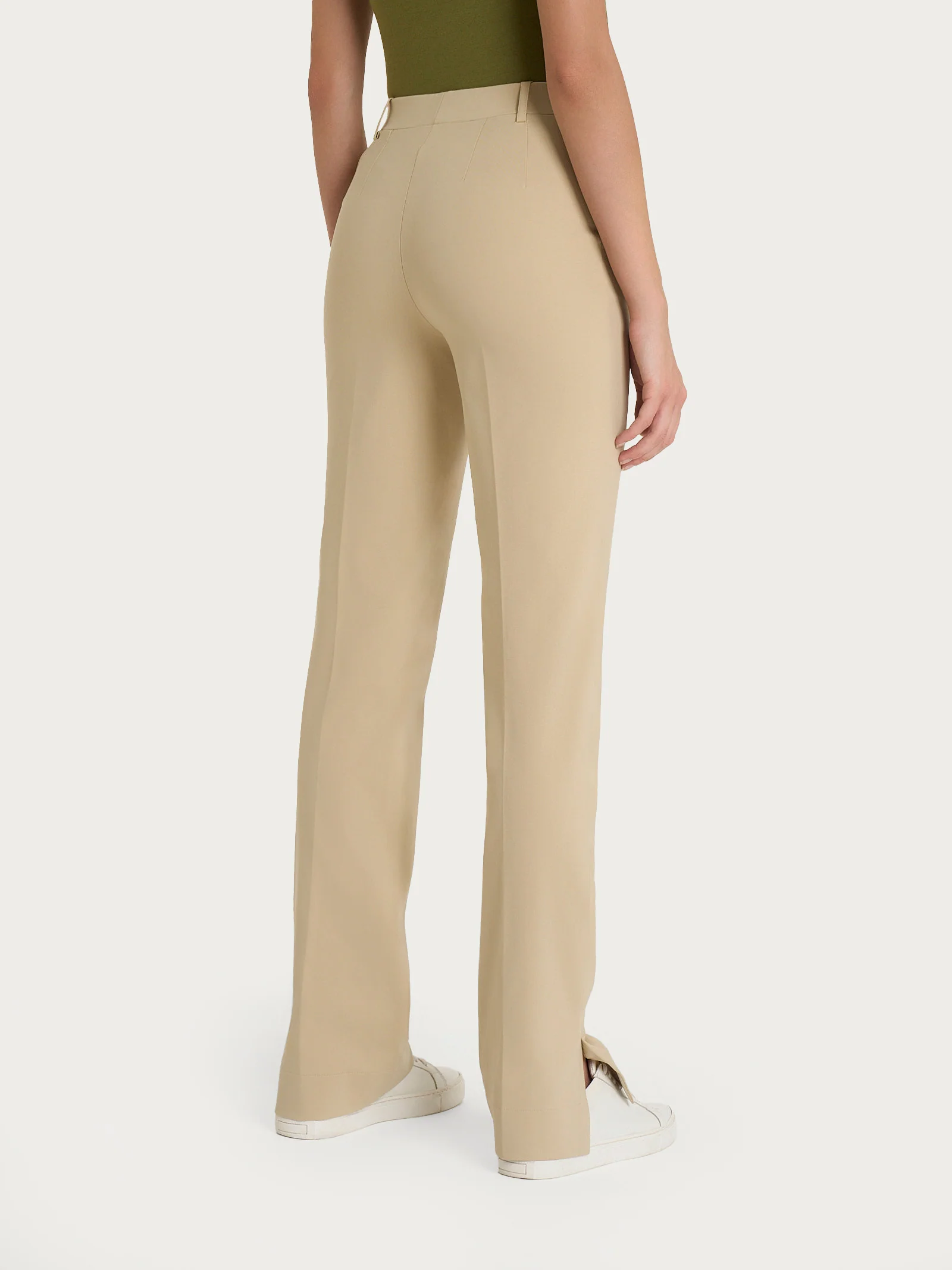 Pantalone dritto con tasche in Compact Light - Irish Cream - Image 2