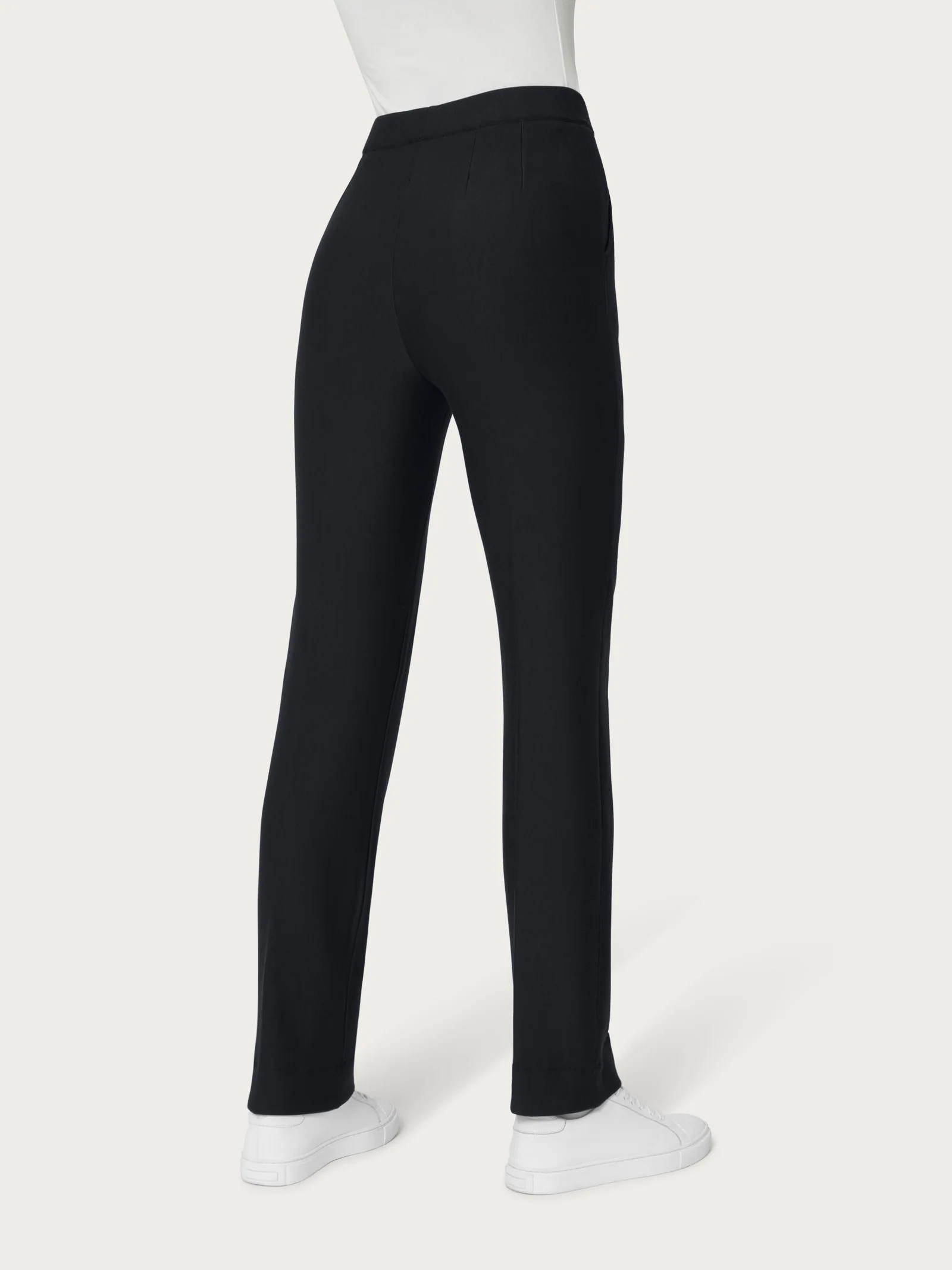Pantalone dritto con tasche in Eco Techno Fleece - Nero - Image 2