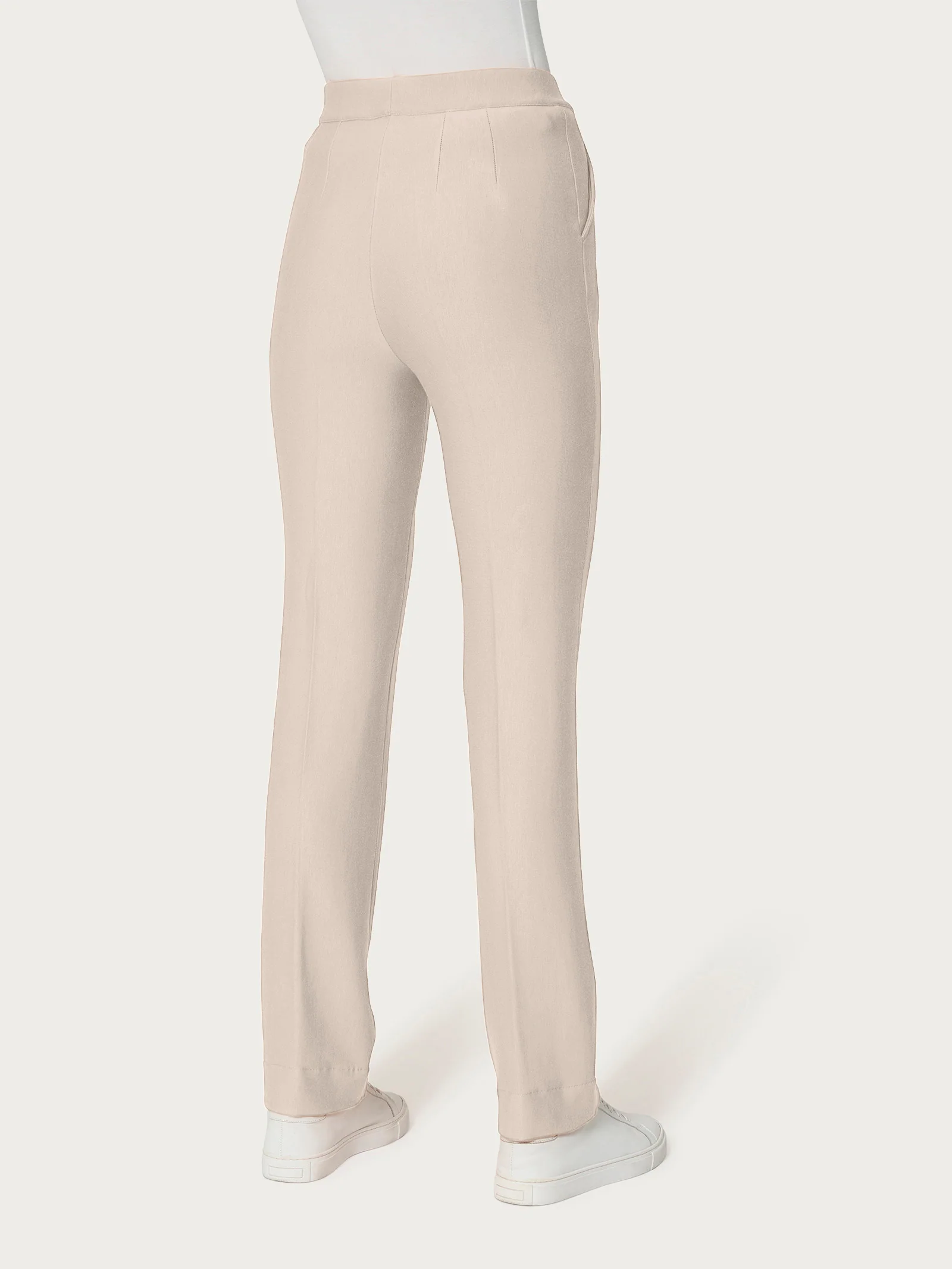 Pantalone dritto con tasche in Eco Techno Fleece - Champignon - Image 2