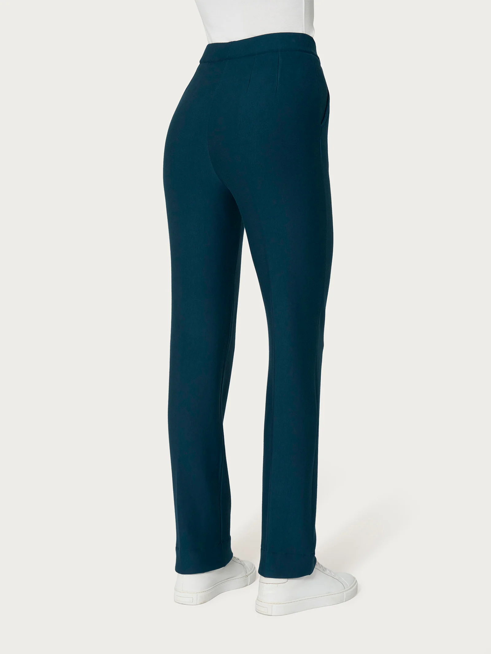 Pantalone dritto con tasche in Eco Techno Fleece - Reflecting Pond - Image 2