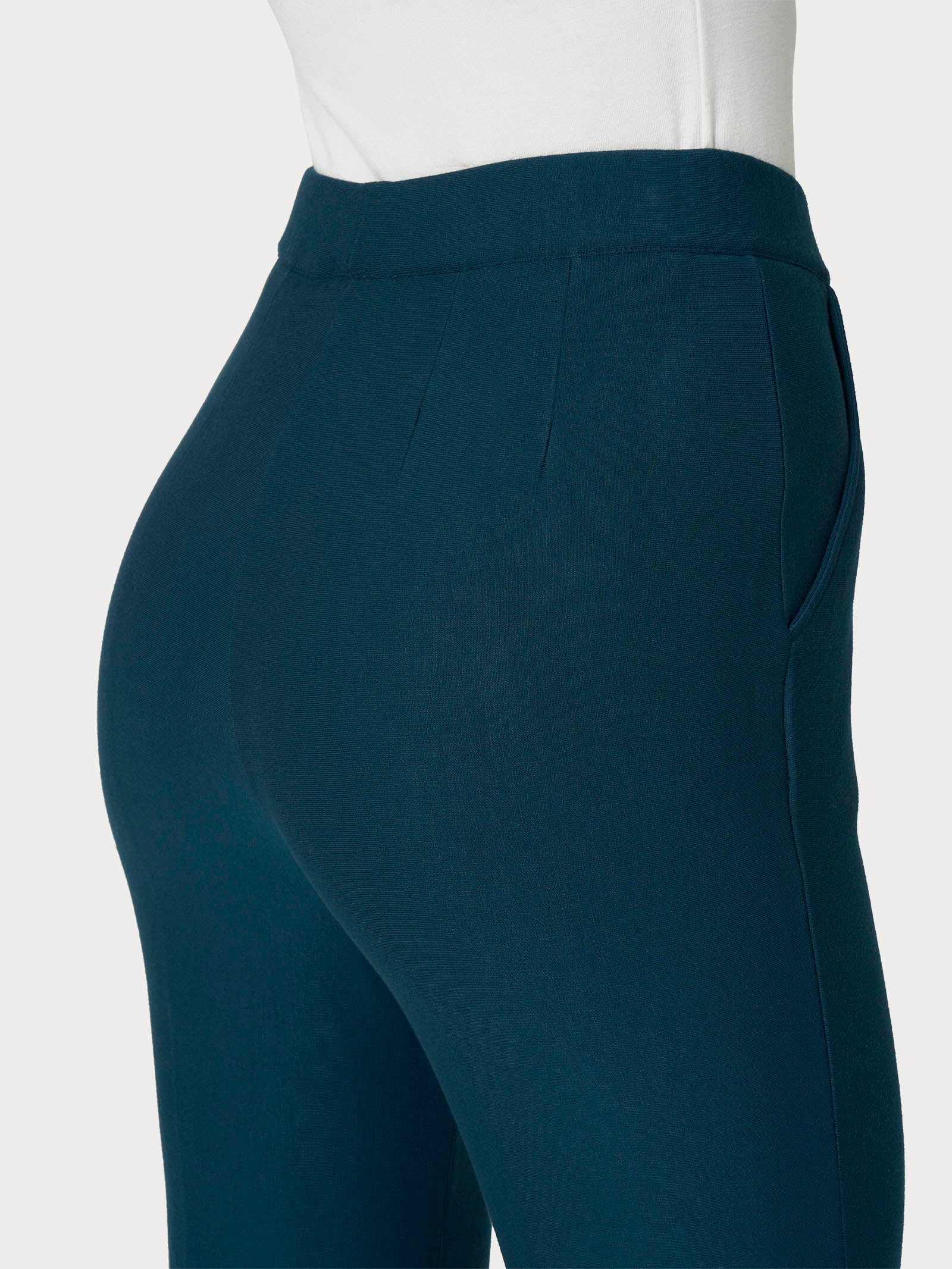 Pantalone dritto con tasche in Eco Techno Fleece - Reflecting Pond - Image 3
