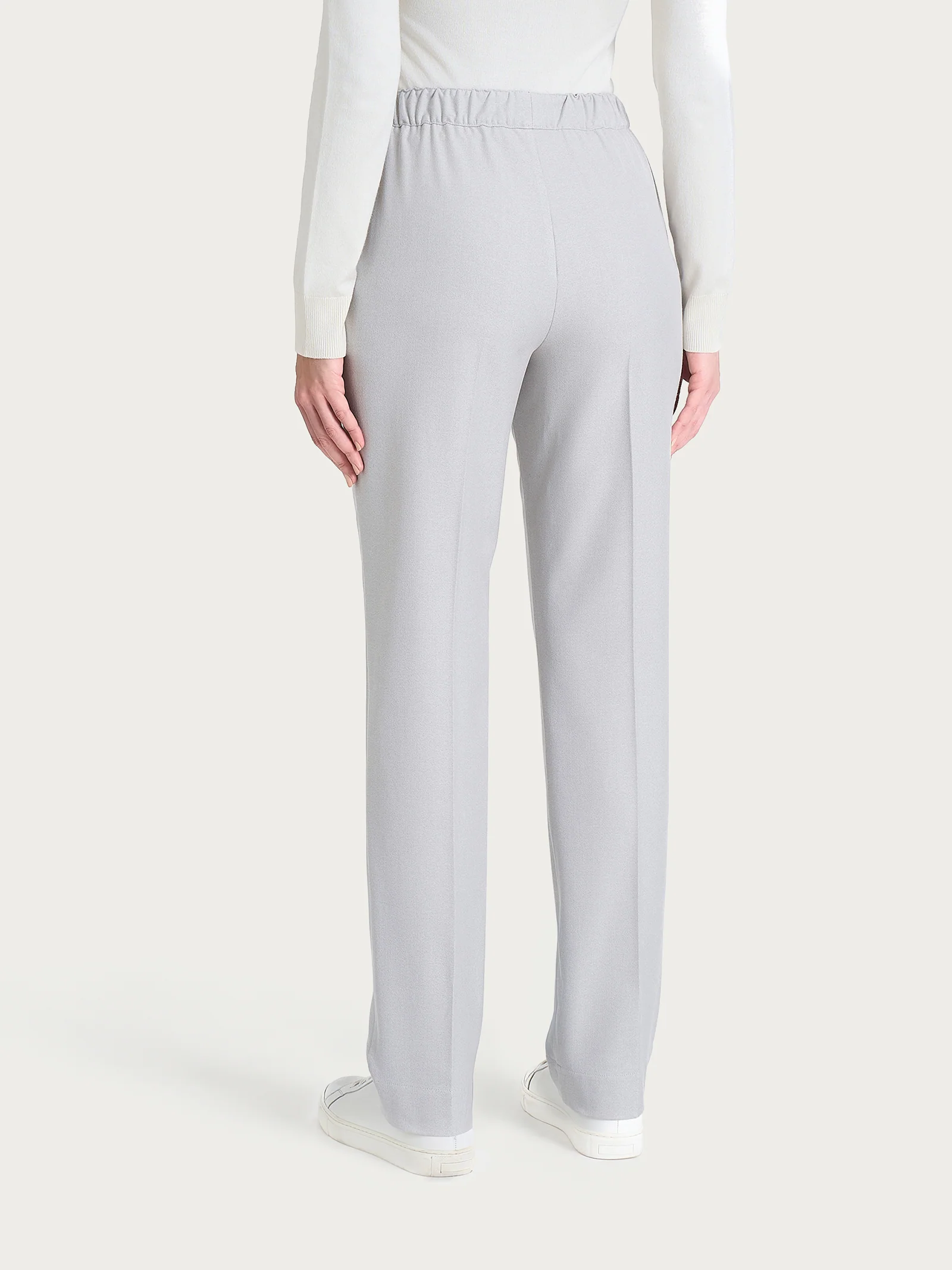 Pantalone dritto con tasche in Flannel Twill - Ghiaia Mel. - Image 3