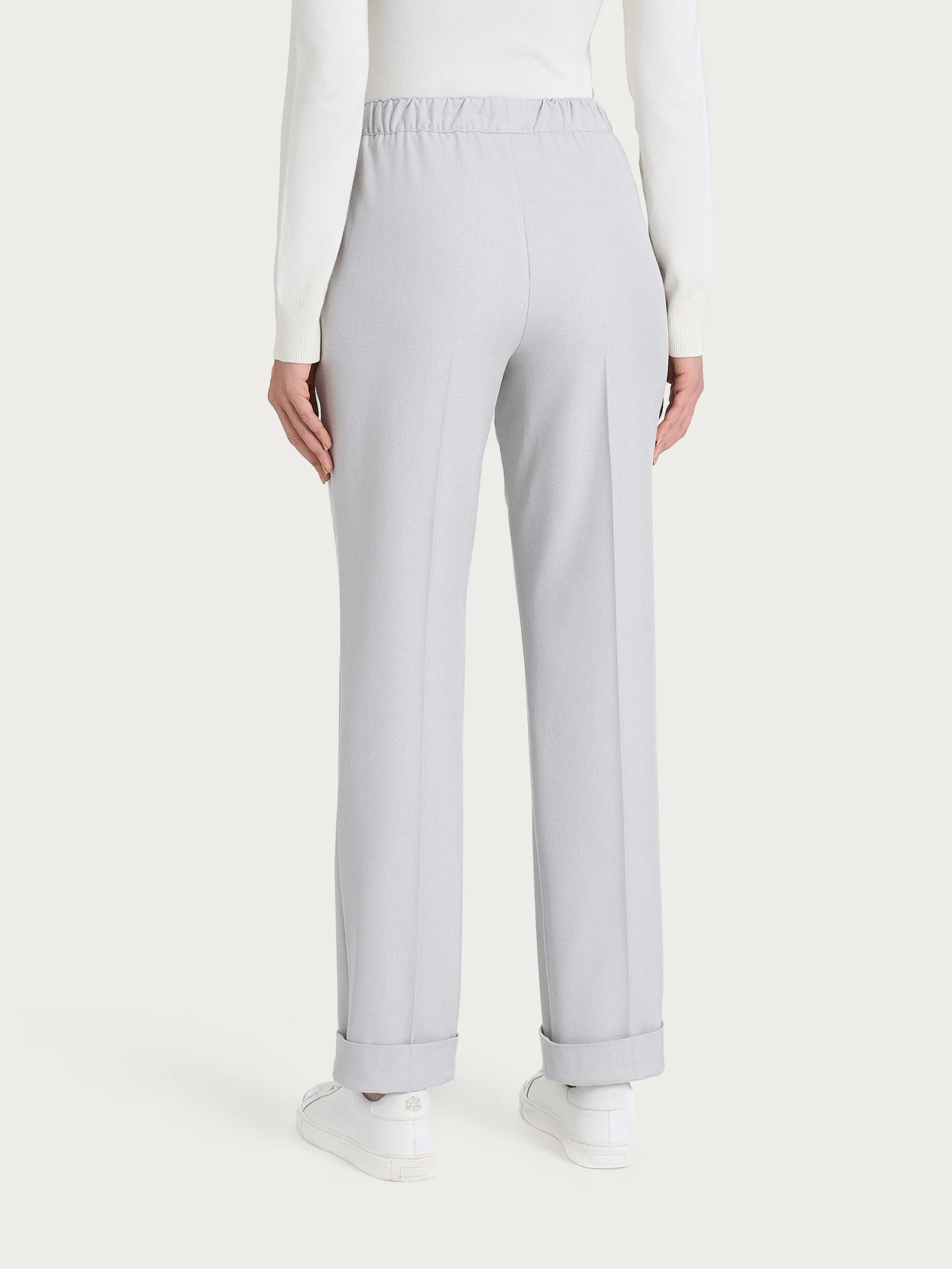 Pantalone dritto con tasche in Flannel Twill - Ghiaia Mel. - Image 4