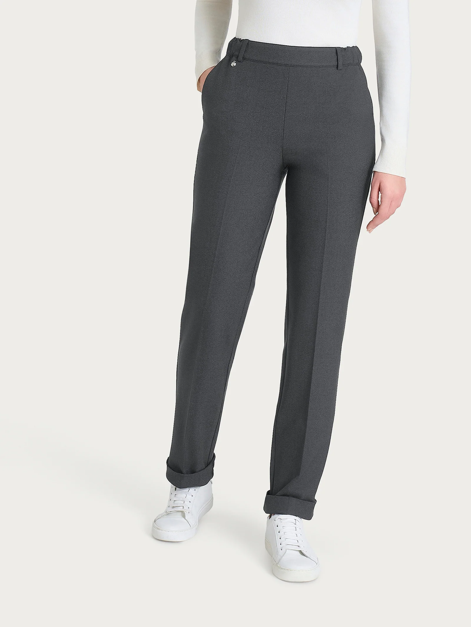 Pantalone dritto con tasche in Flannel Twill - Ardesia Mel. - Image 2