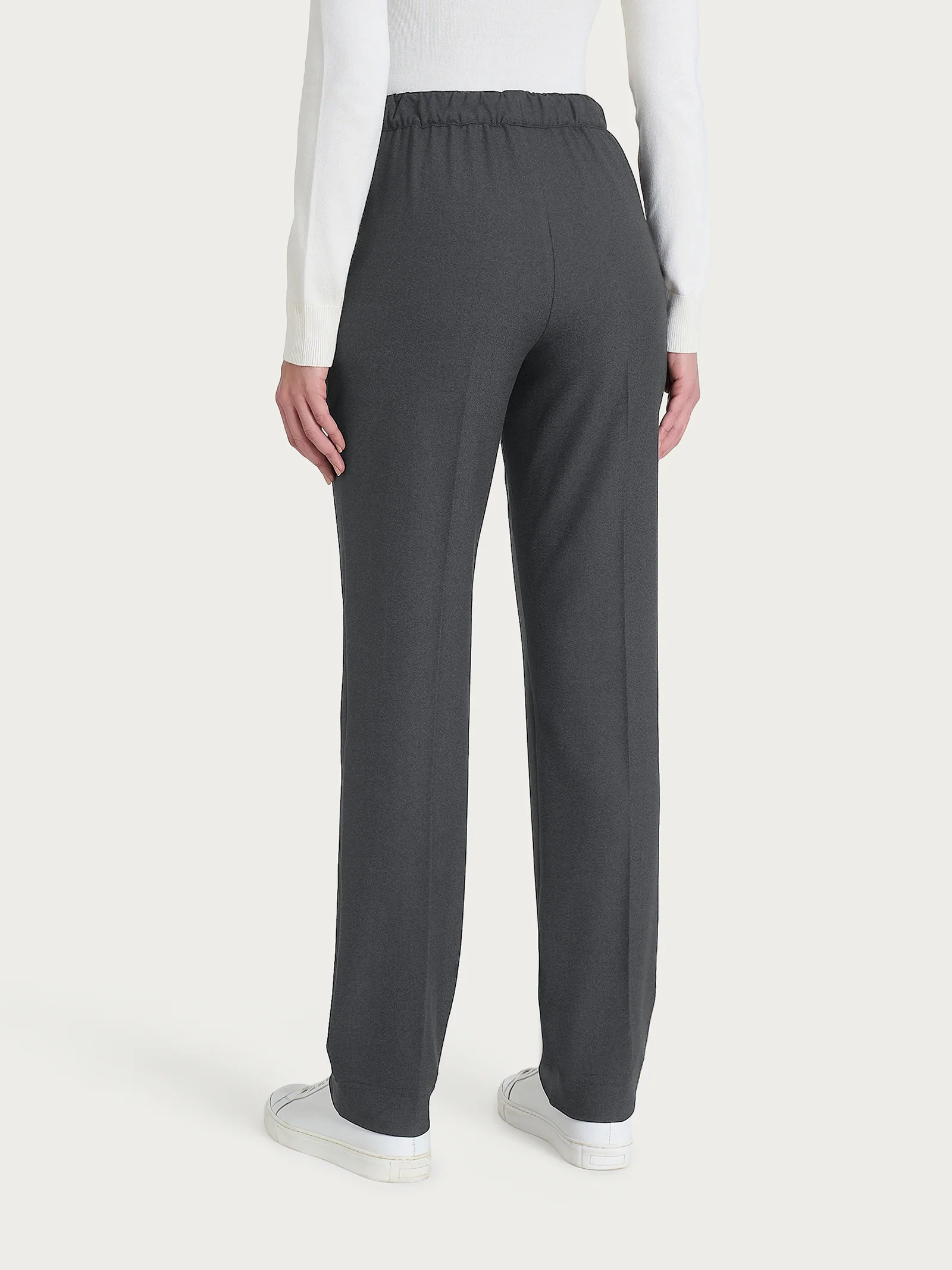 Pantalone dritto con tasche in Flannel Twill - Ardesia Mel. - Image 3