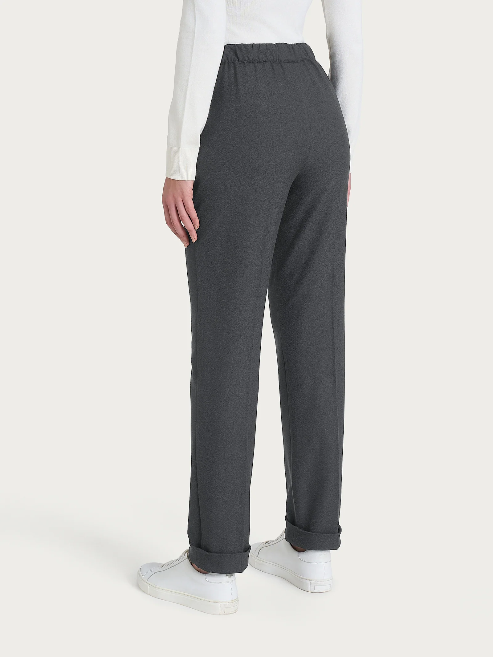 Pantalone dritto con tasche in Flannel Twill - Ardesia Mel. - Image 4