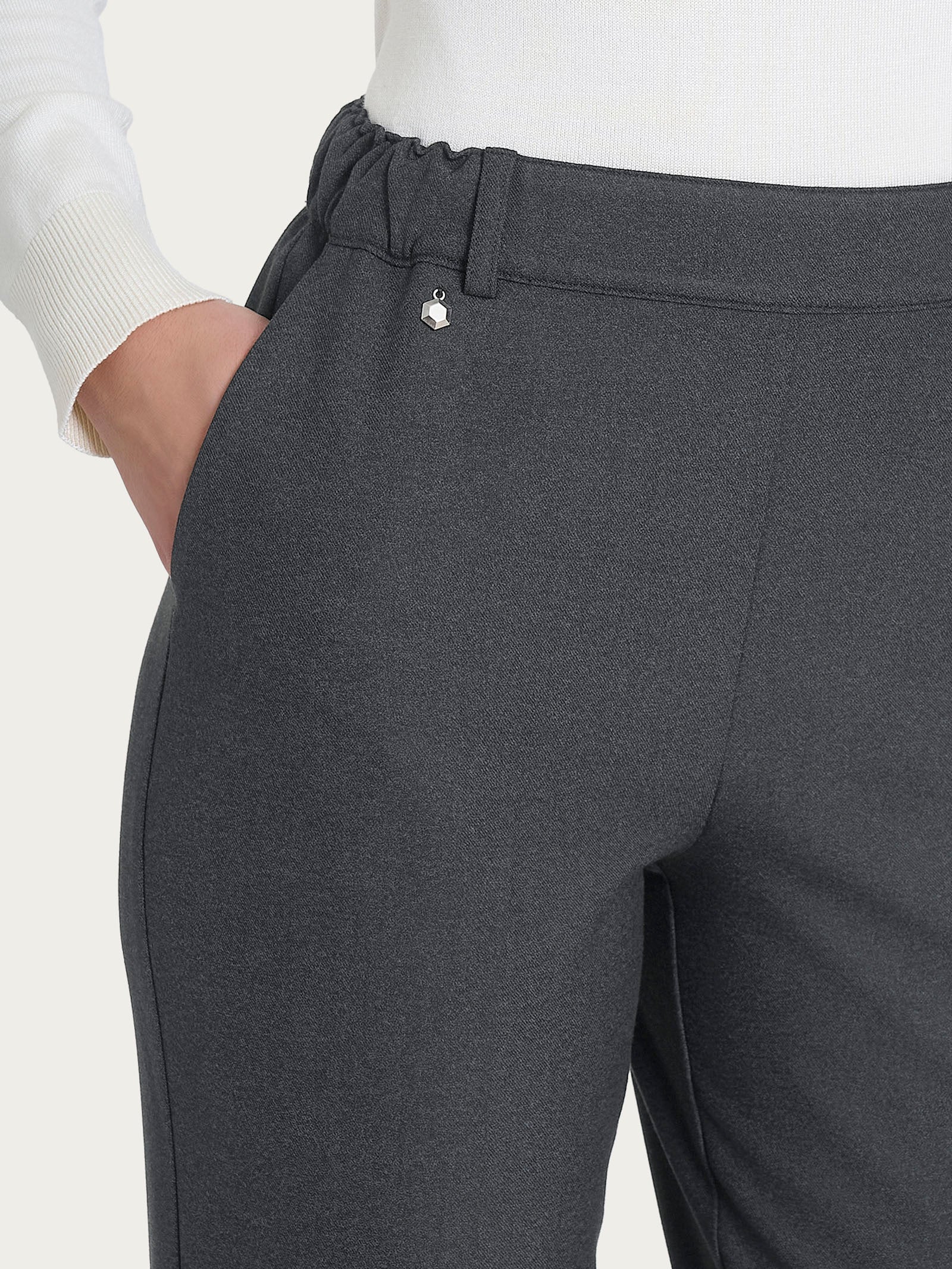 Pantalone dritto con tasche in Flannel Twill - Ardesia Mel. - Image 5