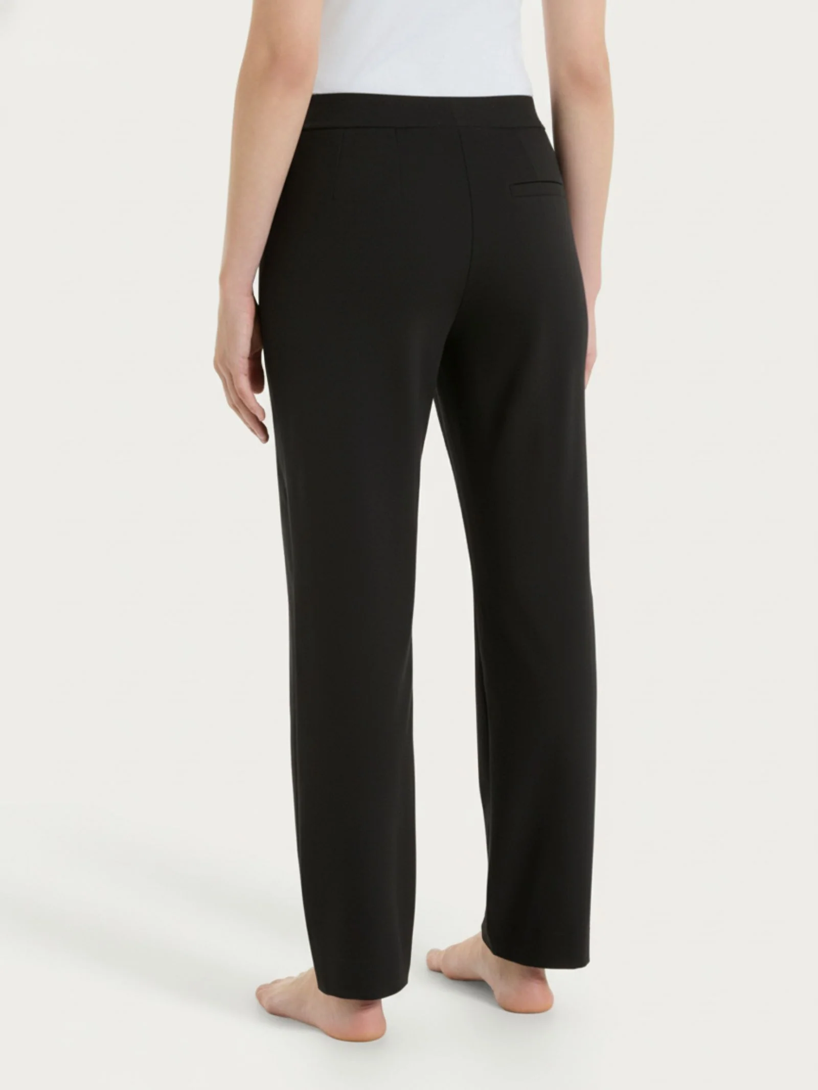 Pantalone dritto con tasche in Jersey di Cotone - Nero - Image 2
