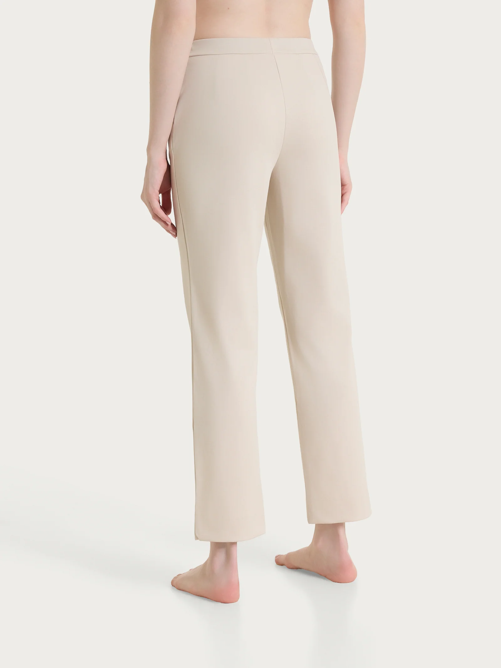 Pantalone dritto con tasche in Jersey di Cotone - Champignon - Image 2