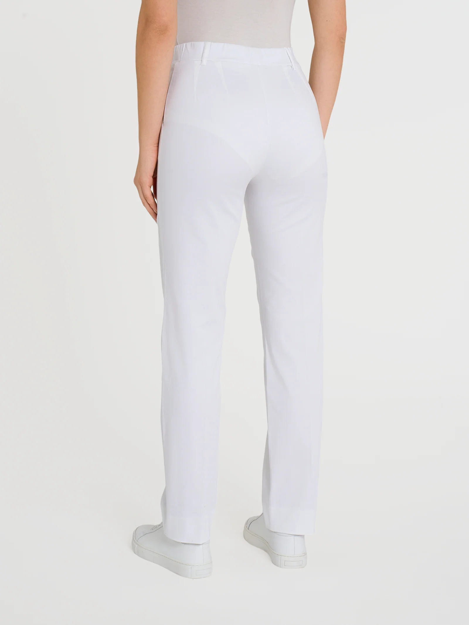 Pantalone dritto con tasche in Satin Power - Bianco - Image 2