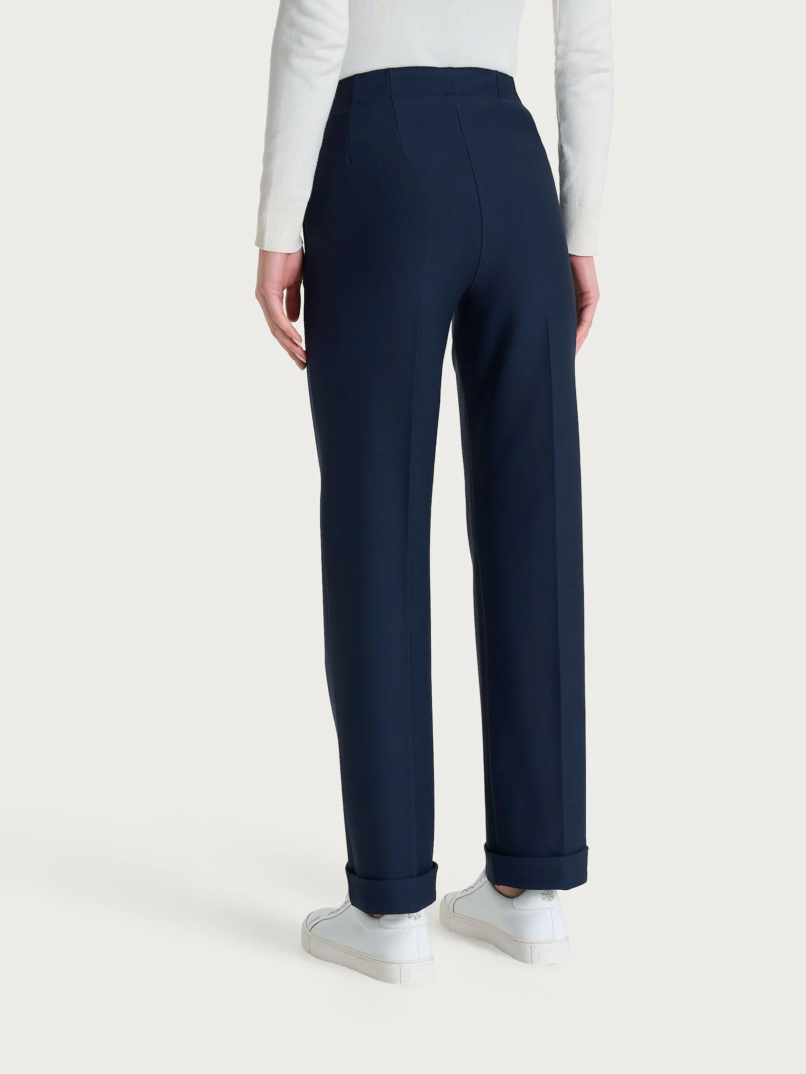 Pantalone dritto con tasche in tessuto Compact - Persia - Image 4