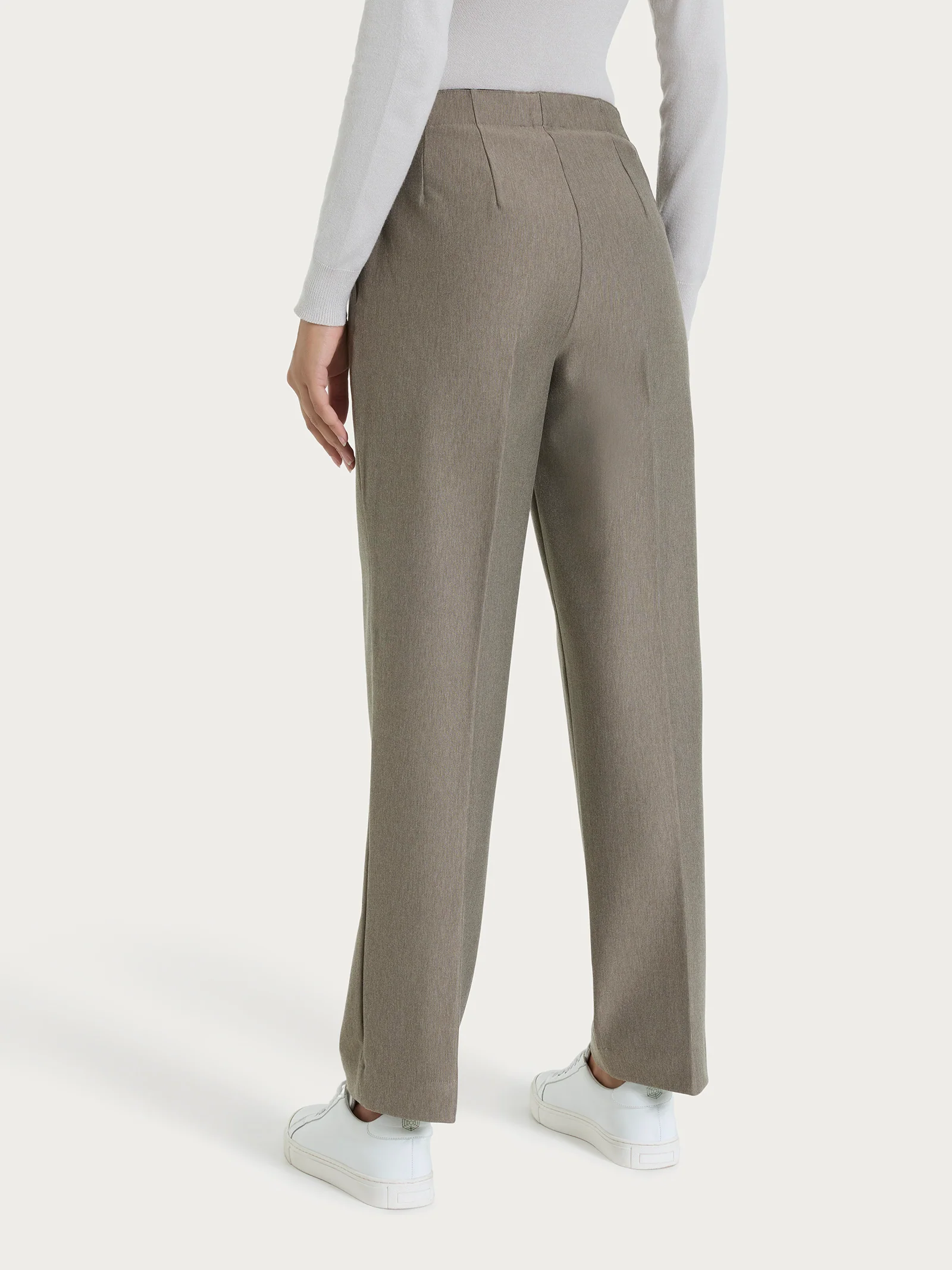 Pantalone dritto con tasche in tessuto Compact - Glace' Mel. - Image 3